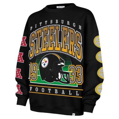 sorry, '47 Women's Pittsburgh Steelers Black 'Go Big' Crew Pullover Sweatshirt is currently out of stock