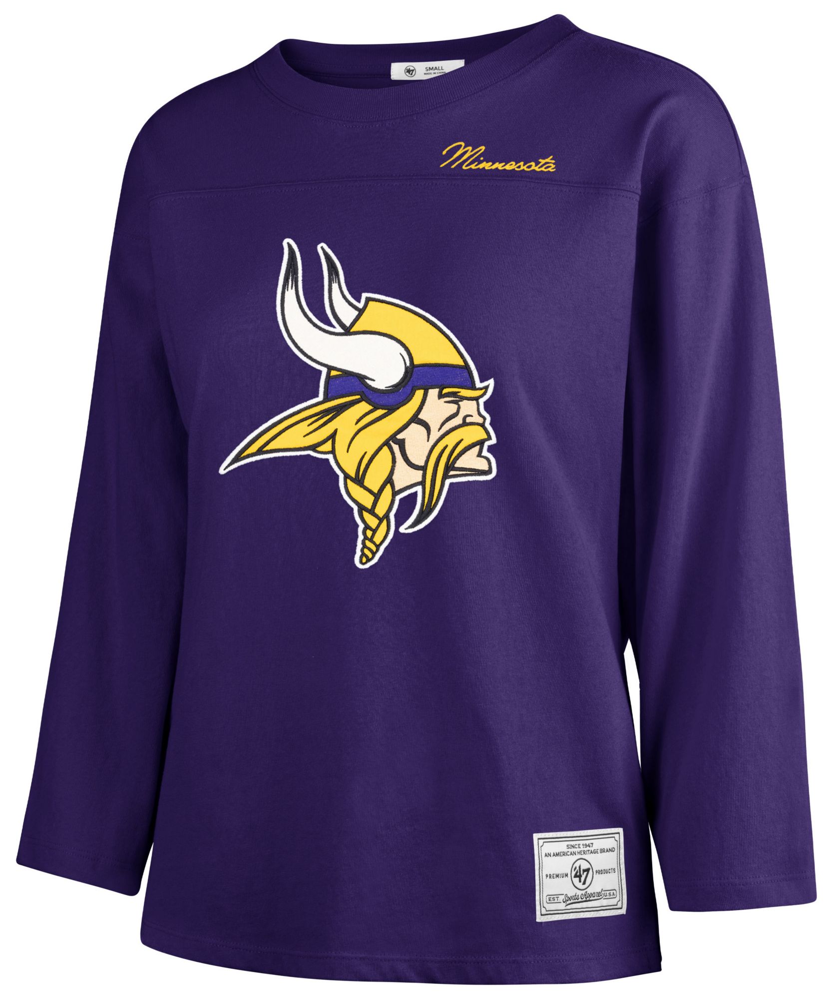'47 Women's Minnesota Vikings Purple Timeless 3/4 Sleeve Shirt product image