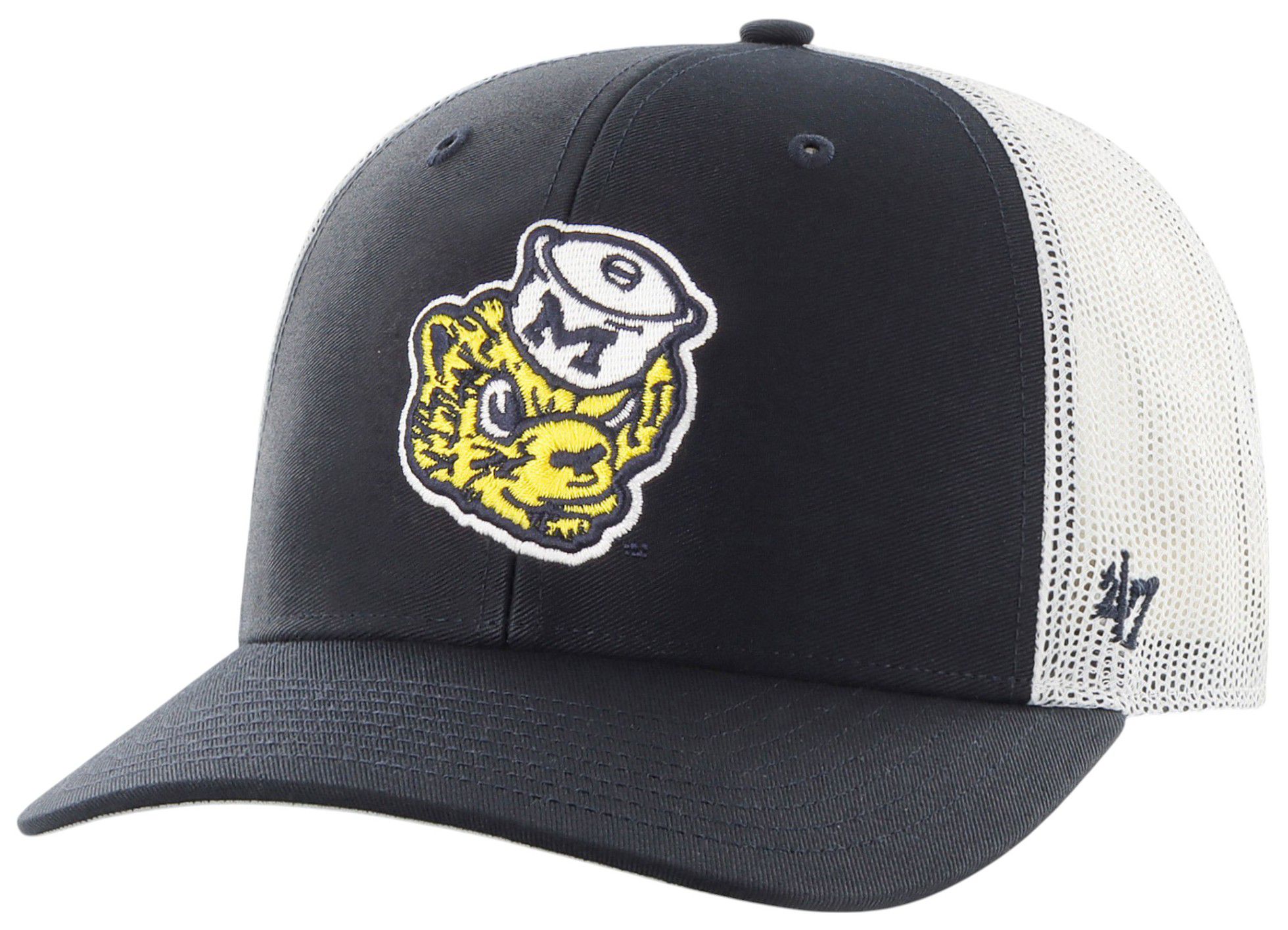 47 Youth Michigan Wolverines Vintage Navy Logo Adjustable Trucker Hat product image