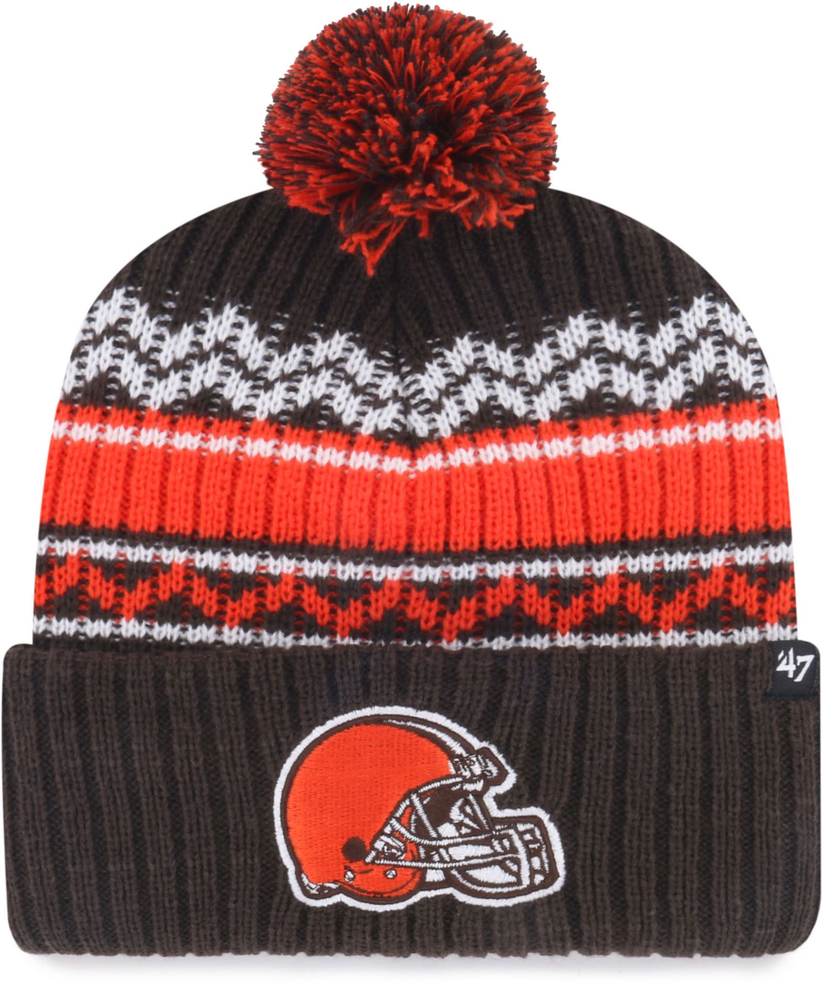'47 Youth Cleveland Browns Brown Polar Vortex Cuffed Knit Pom Beanie product image