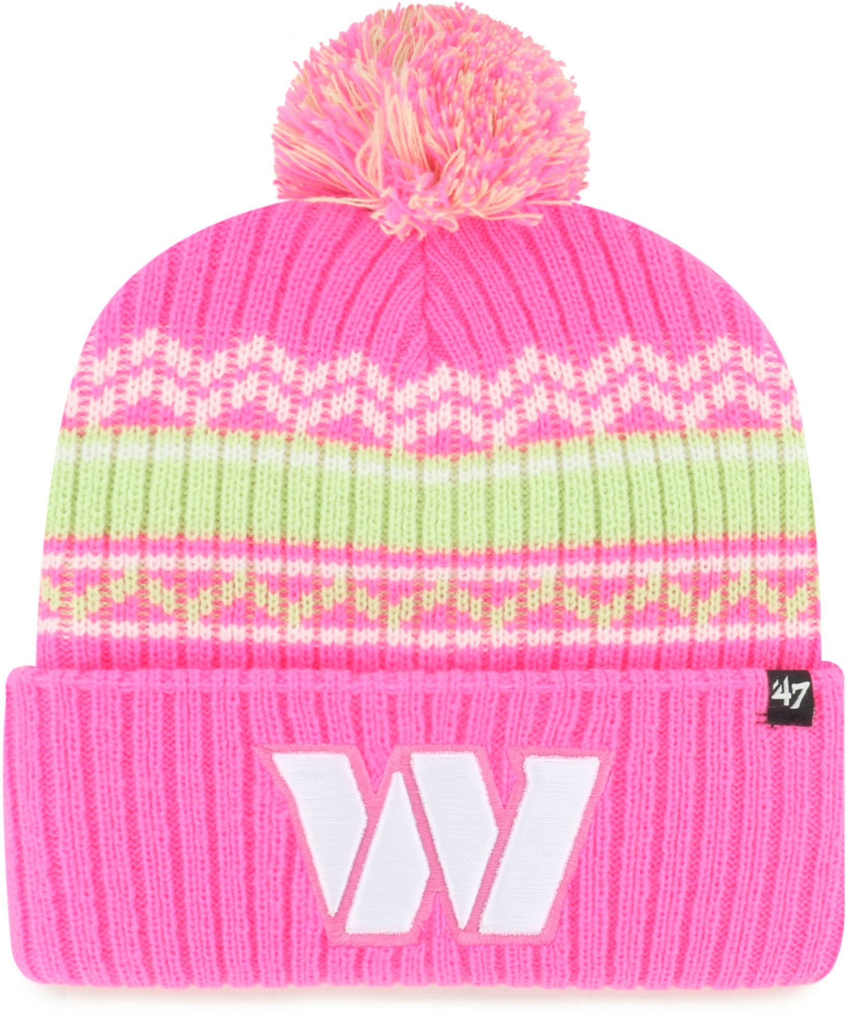 '47 Youth Washington Commanders Pink Polar Vortex Cuffed Knit Pom Beanie product image