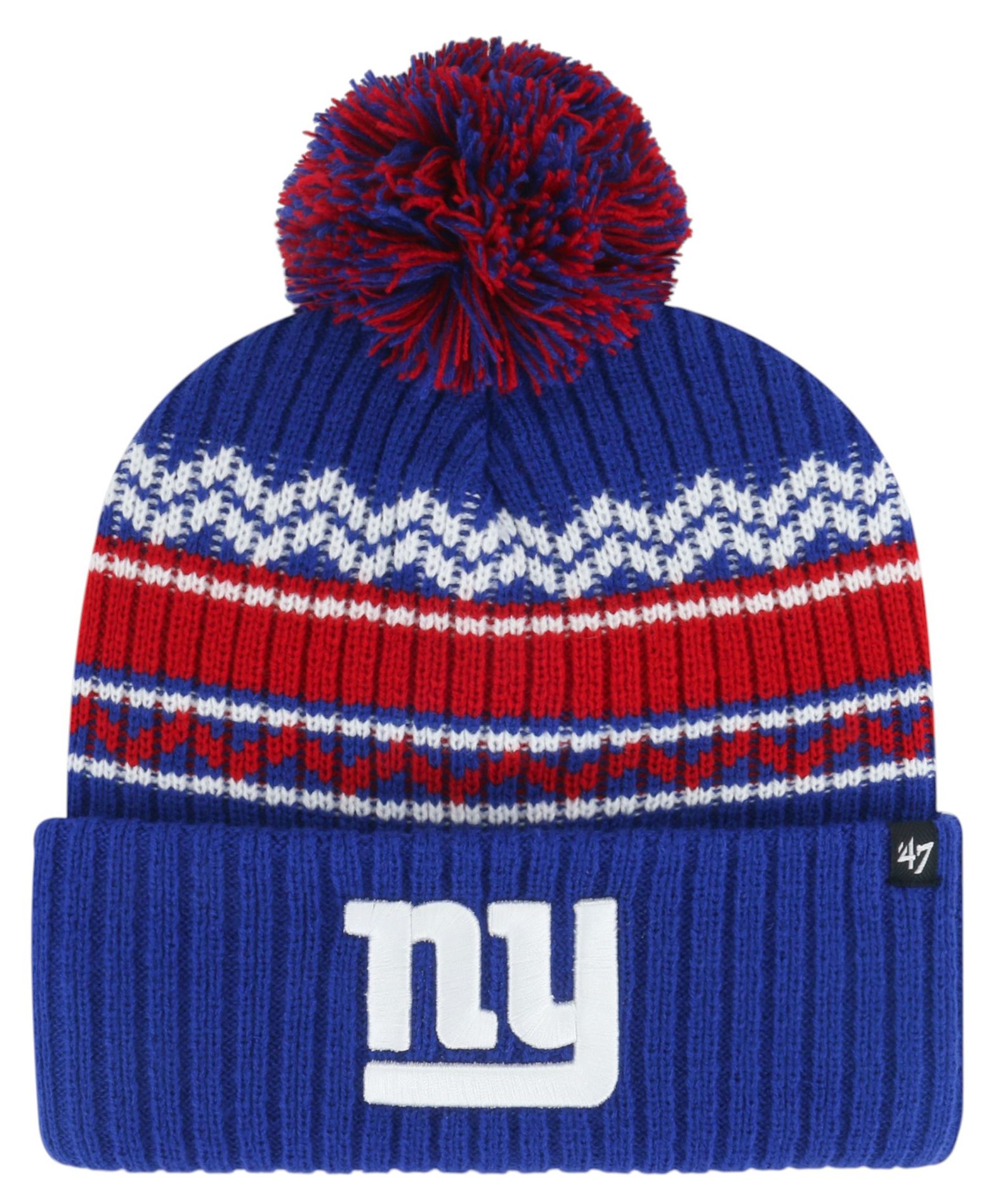 '47 Youth New York Giants Royal Polar Vortex Cuffed Knit Pom Beanie product image