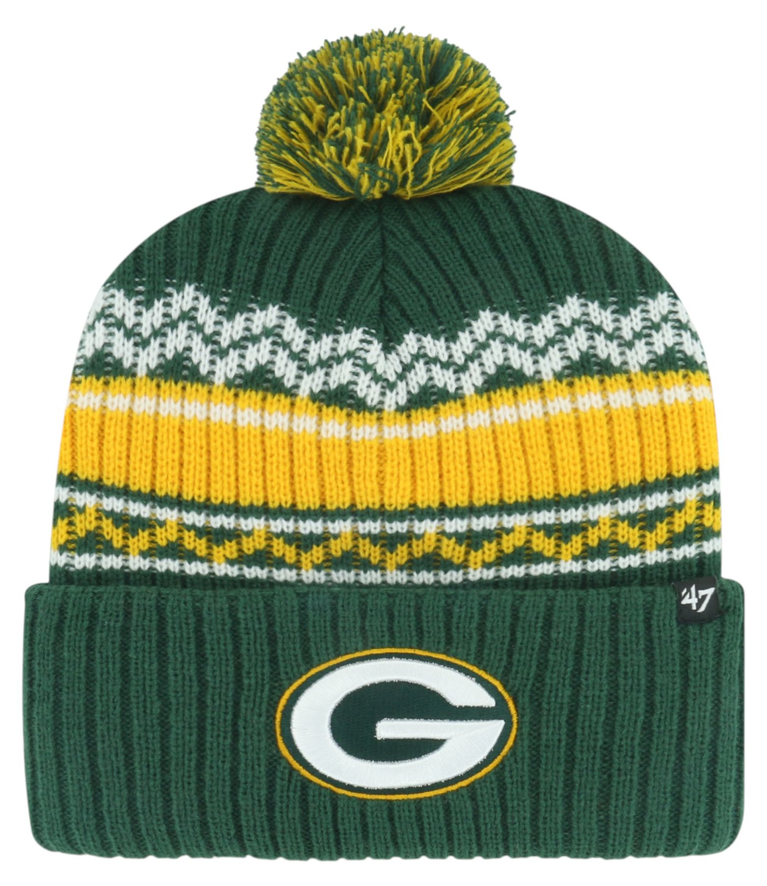 '47 Youth Green Bay Packers Green Polar Vortex Cuffed Knit Pom Beanie product image