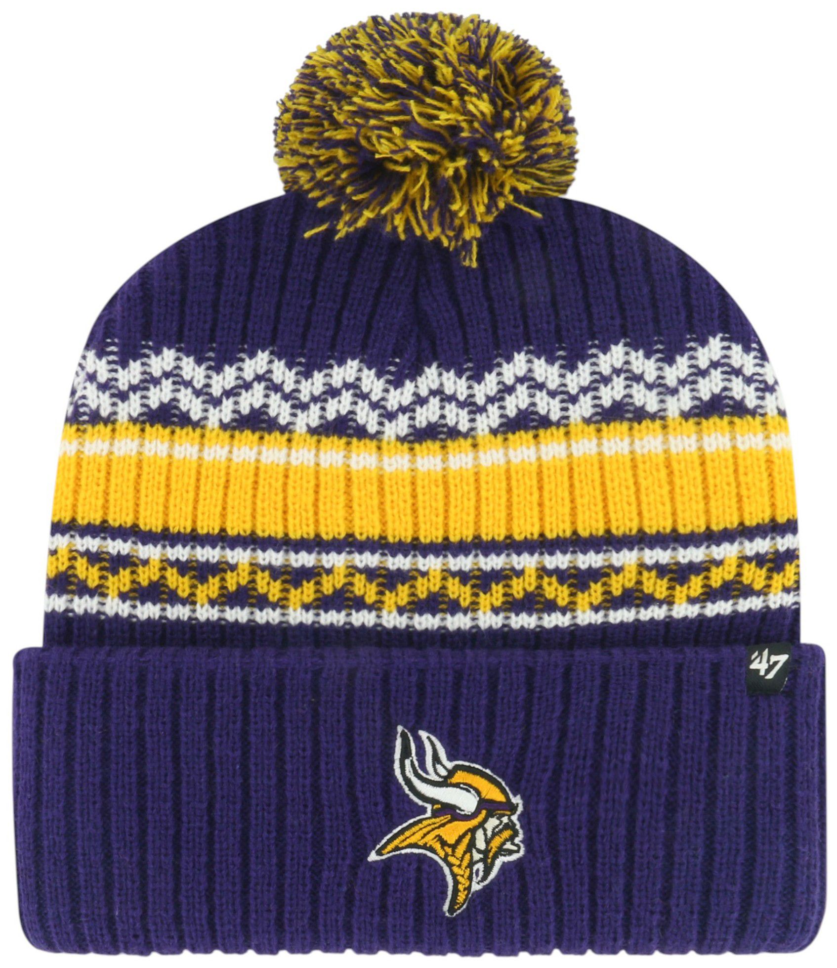 '47 Youth Minnesota Vikings Purple Polar Vortex Cuffed Knit Pom Beanie product image