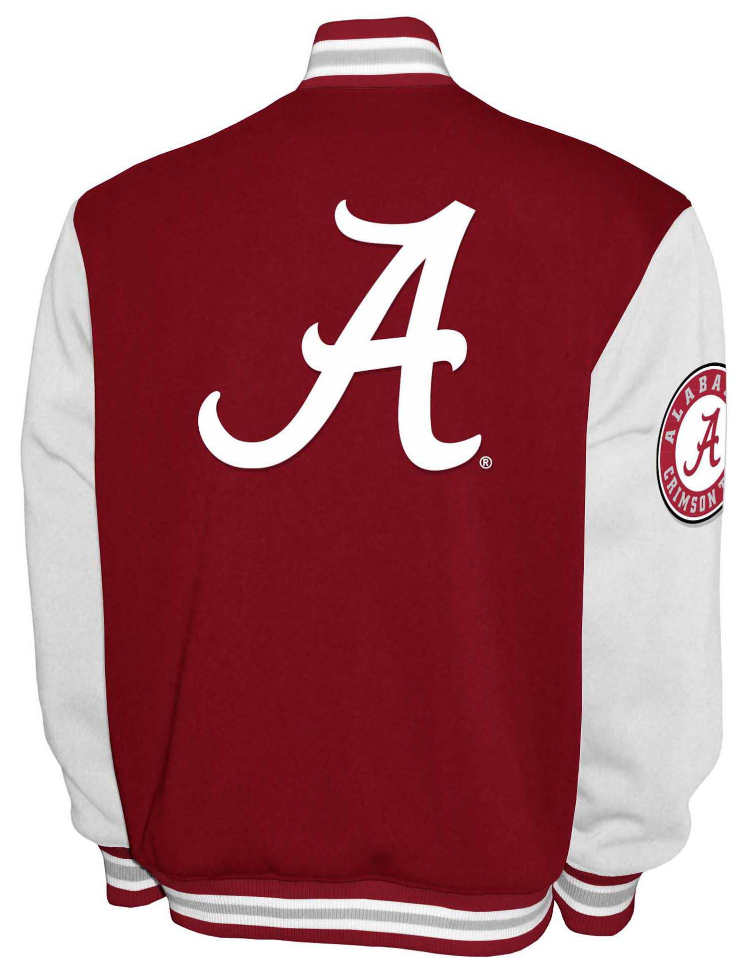 Franchise Club Men's Alabama Crimson Tide Cream Club Fleece Varsity Jacket product image