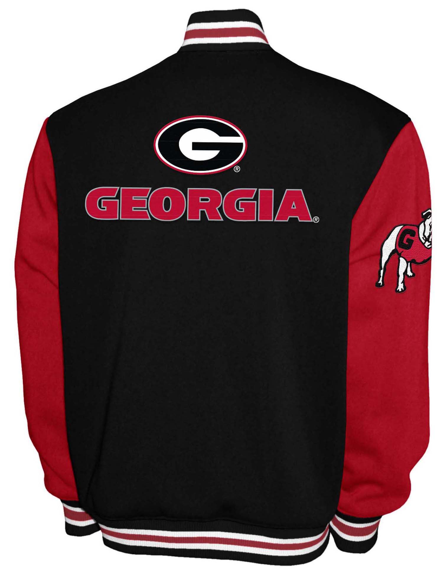 Franchise Club Men's Georgia Bulldogs Red Club Fleece Varsity Jacket product image