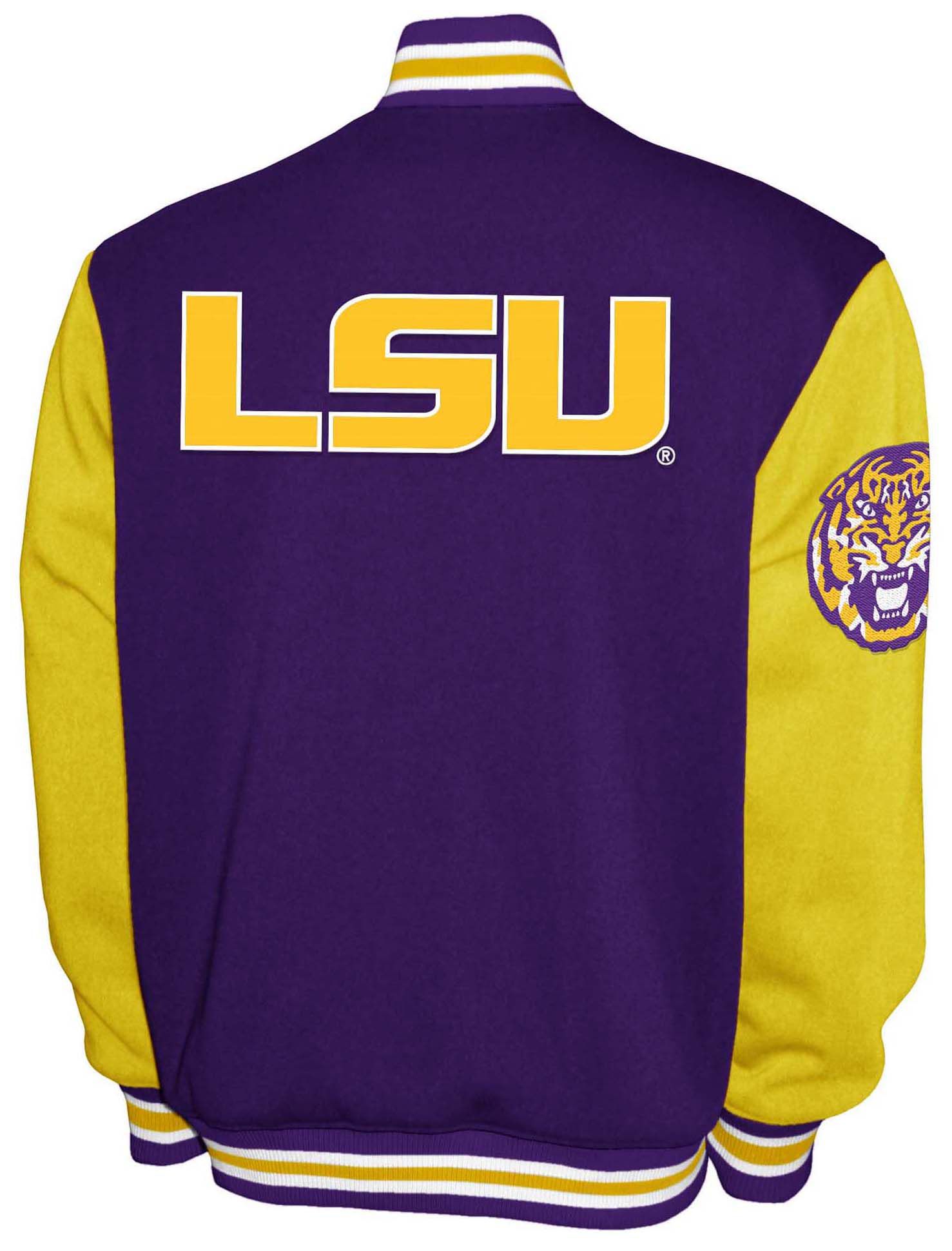 Franchise Club Men's LSU Tigers Purple Fleece Varsity Jacket