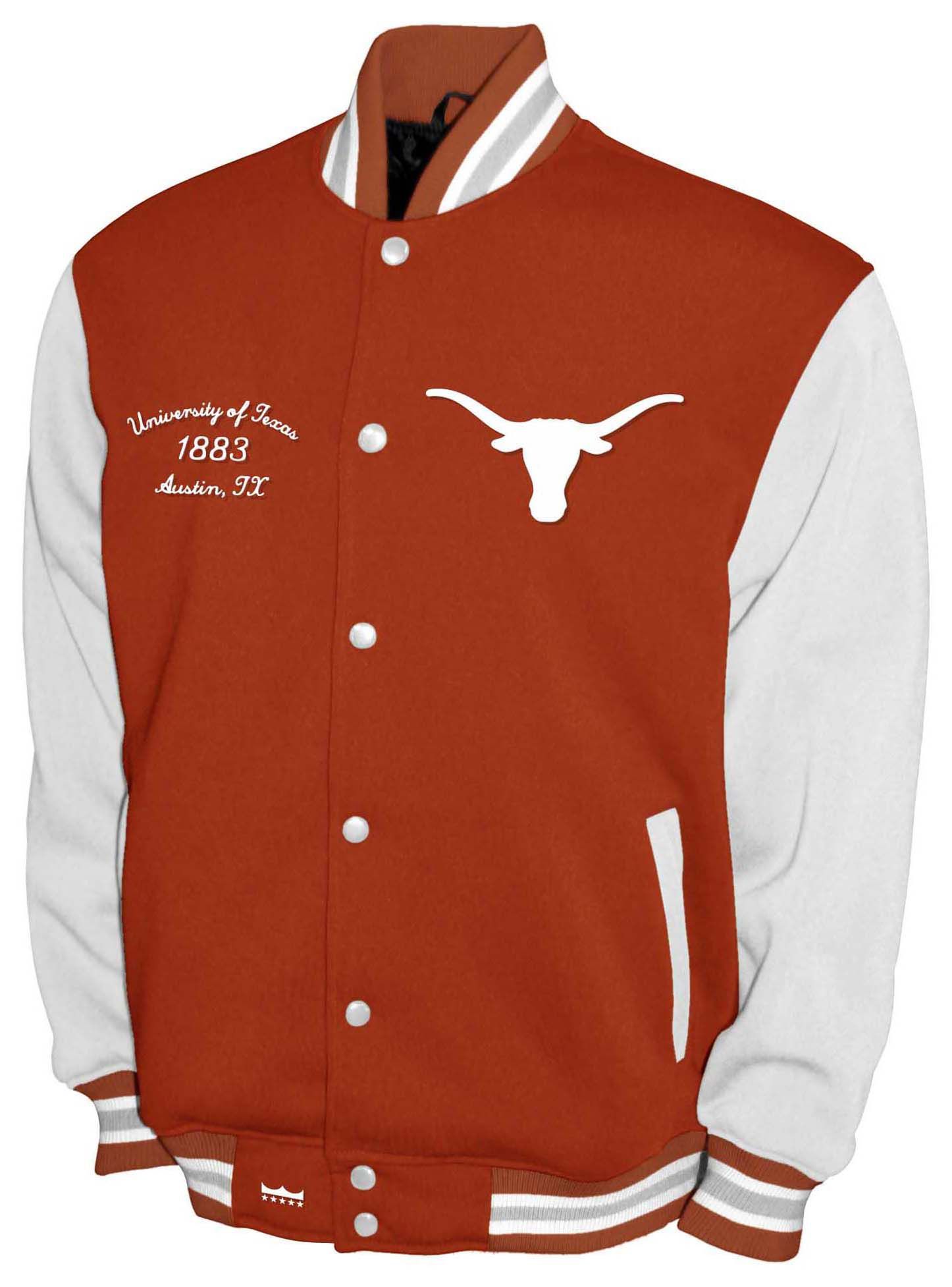 Franchise Club Men's Texas Longhorns Orange Club Fleece Varsity Jacket product image