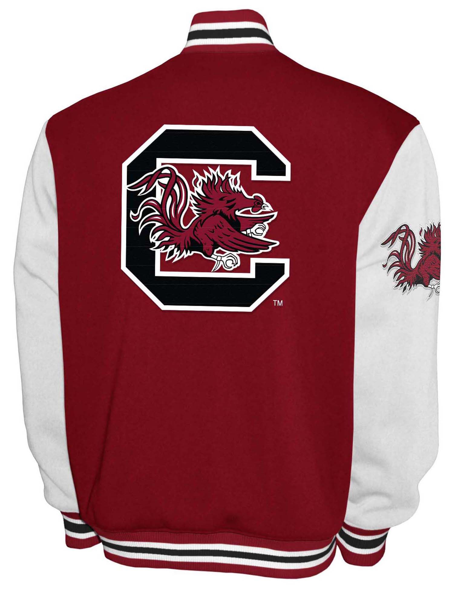 Franchise Club Men's South Carolina Gamecocks Red Club Fleece Varsity Jacket product image