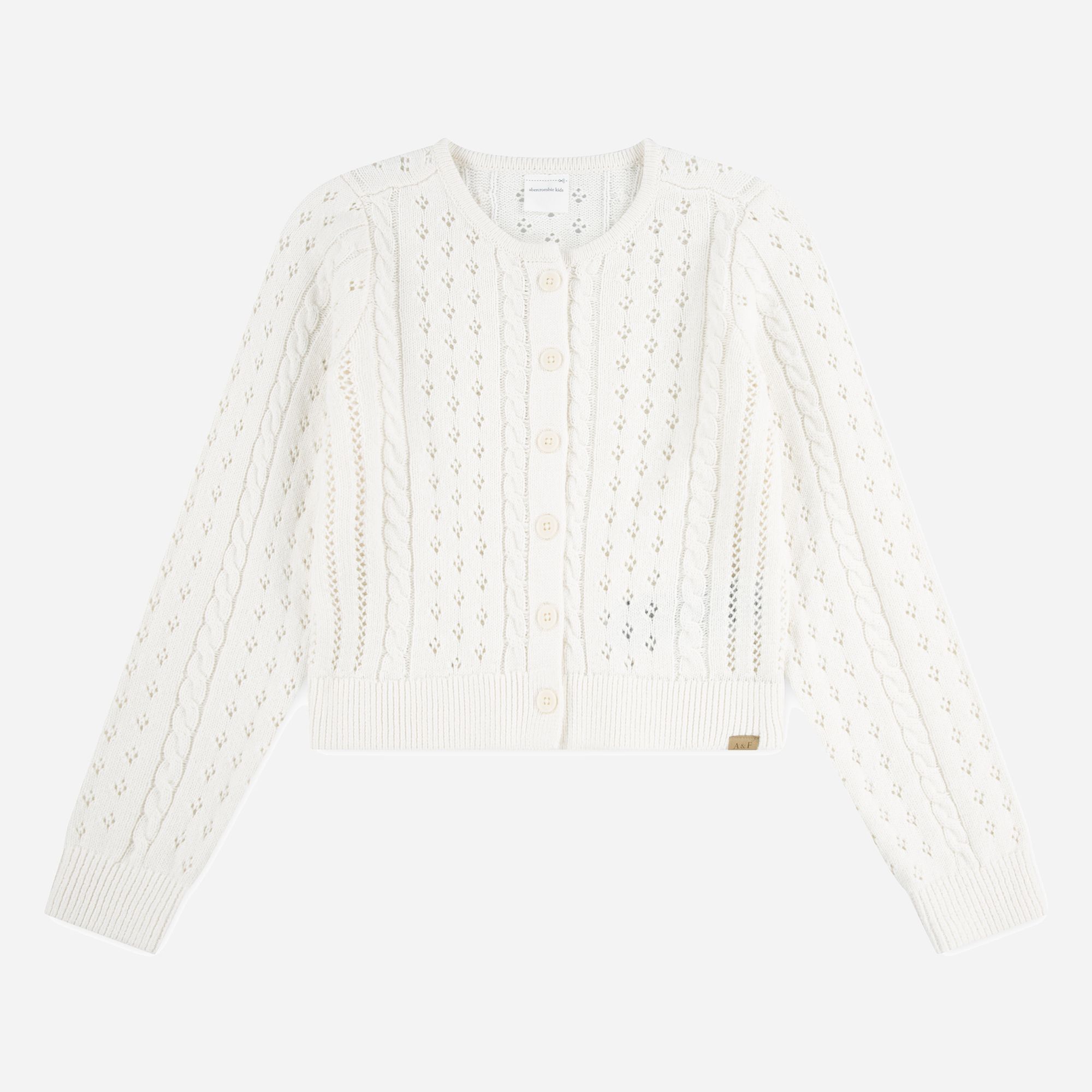 abercrombie kids cropped cable cardigan product image