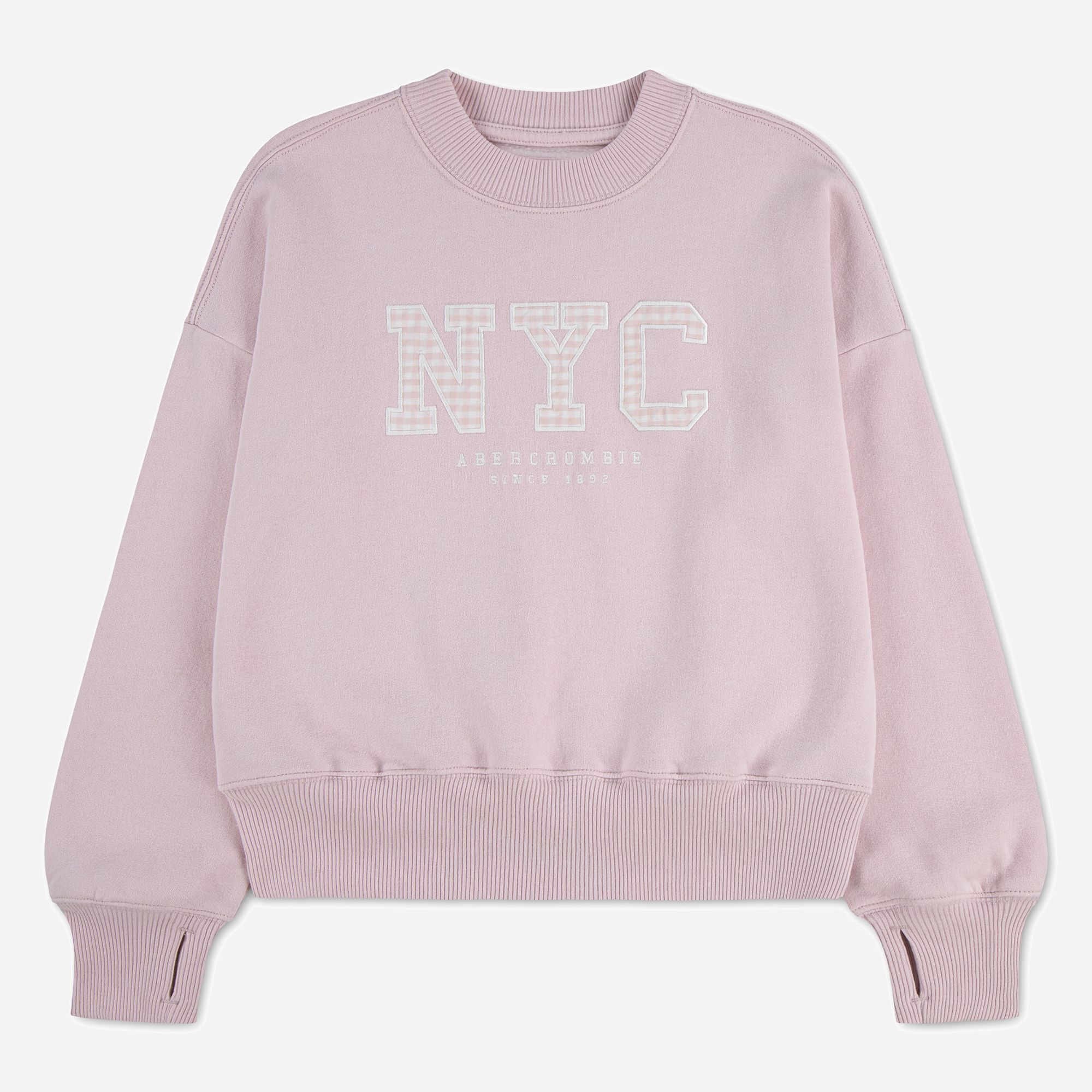 abercrombie kids nyc gingham sweatshirt product image