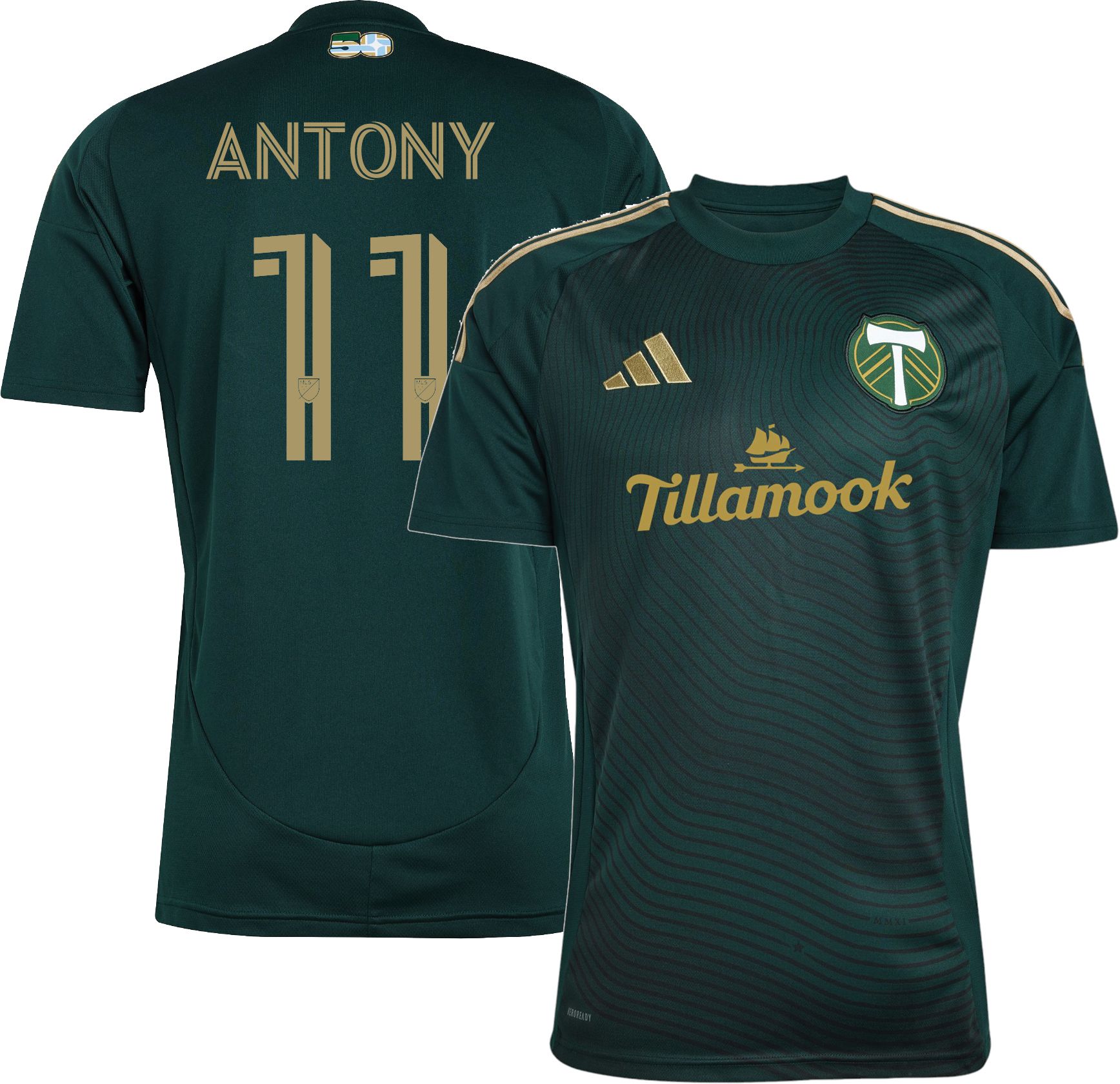adidas Adult Portland Timbers Antony Alves Santos #11 2025 Primary Replica Jersey product image