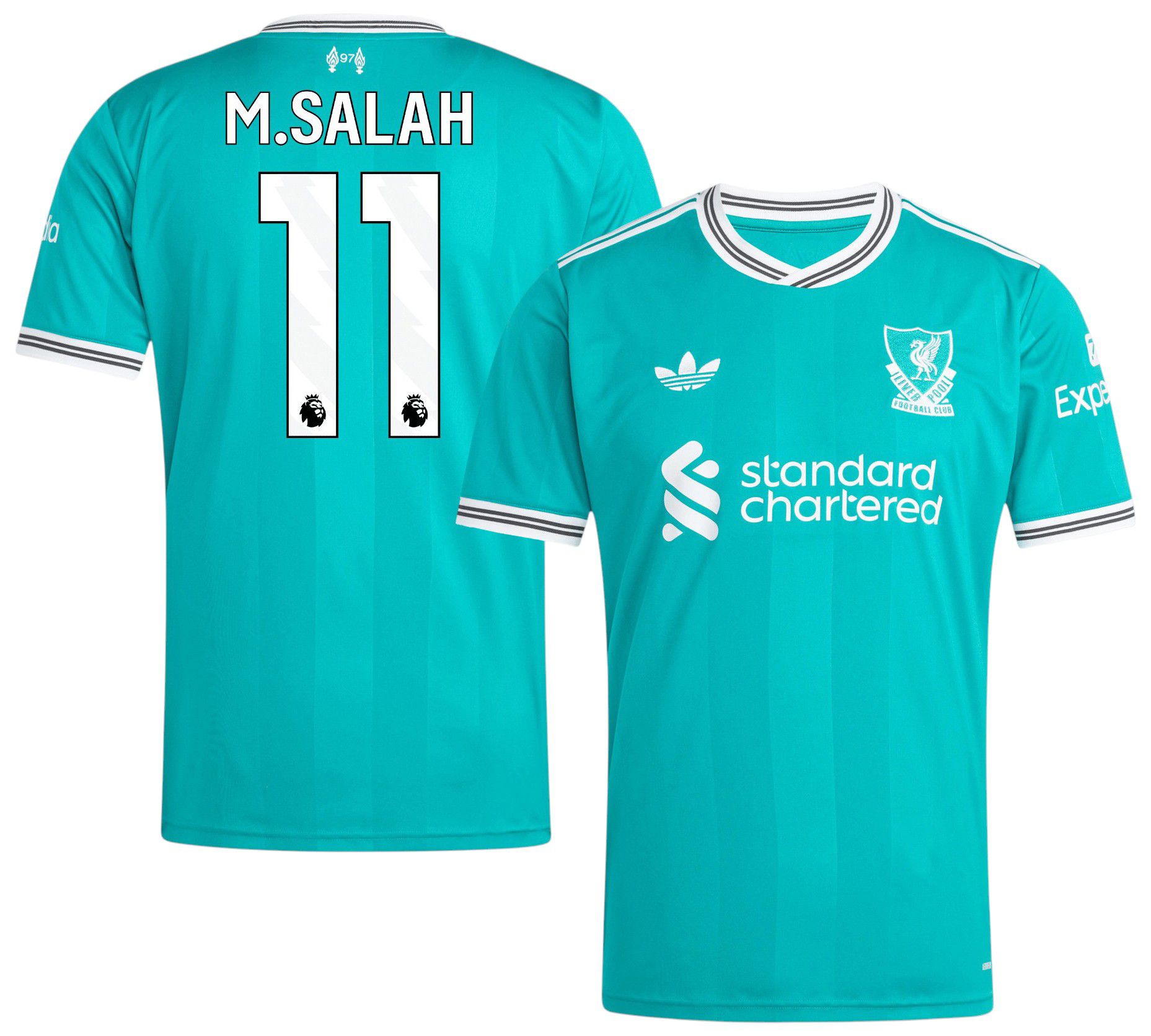 adidas Adult Liverpool Mohamed Salah #11 2025 Sea Green Third Replica Jersey product image