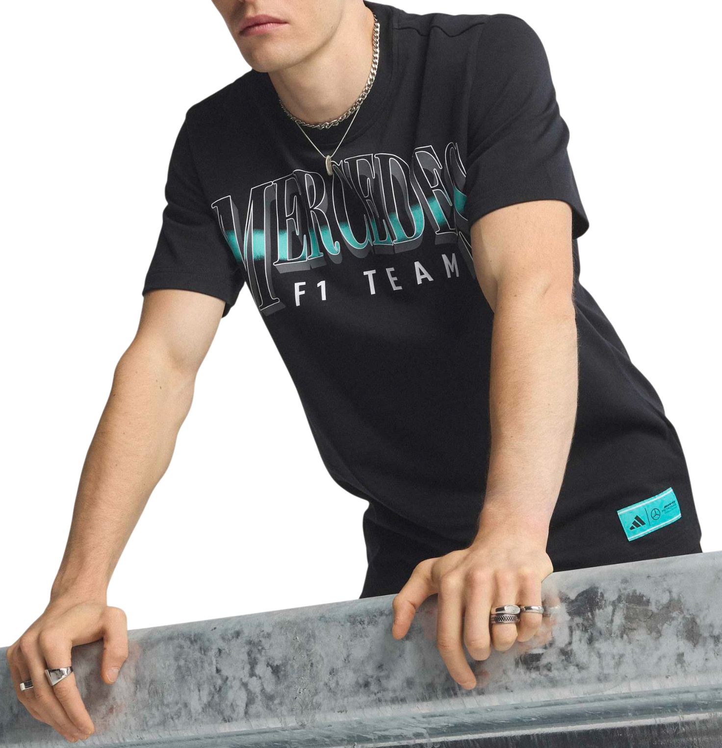 adidas Adult F1 Mercedes Las Vegas Pack Black Graphic T-Shirt product image