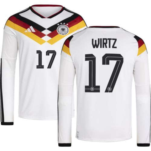 ラ*ー様 ヴィルツ WIRTZ ドイツ　オーセン　長袖 ワールドカップ2026パ adidas Youth Germany Florian Wirtz #17 2026 Home Replica Jersey