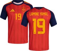 yamayamamk品 adidas Adult Spain Lamine Yamal #19 2026 Home Replica Jersey