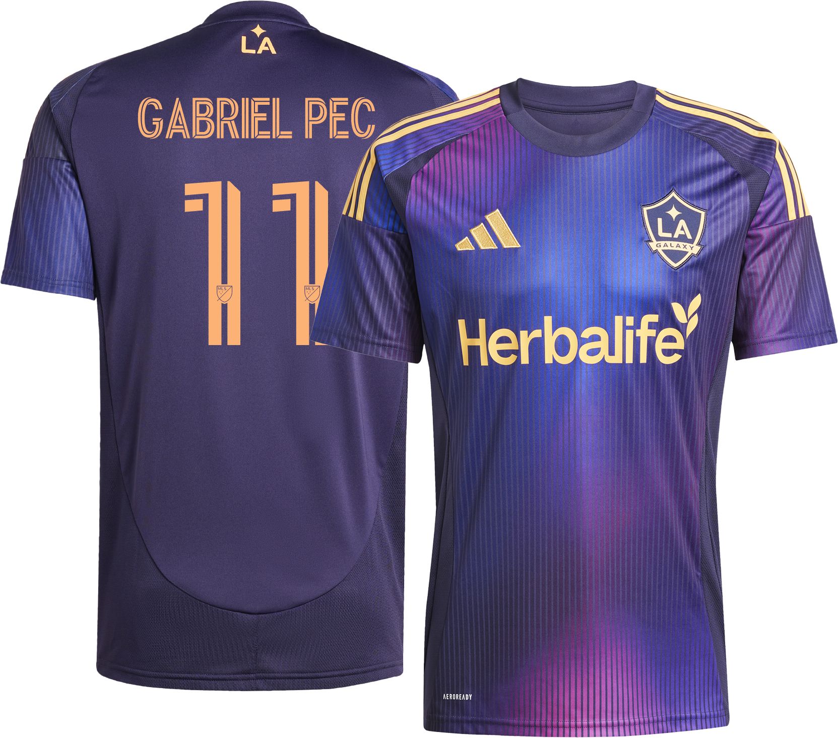 adidas Adult LA Galaxy Gabriel Pec #11 2025 Secondary Replica Jersey product image