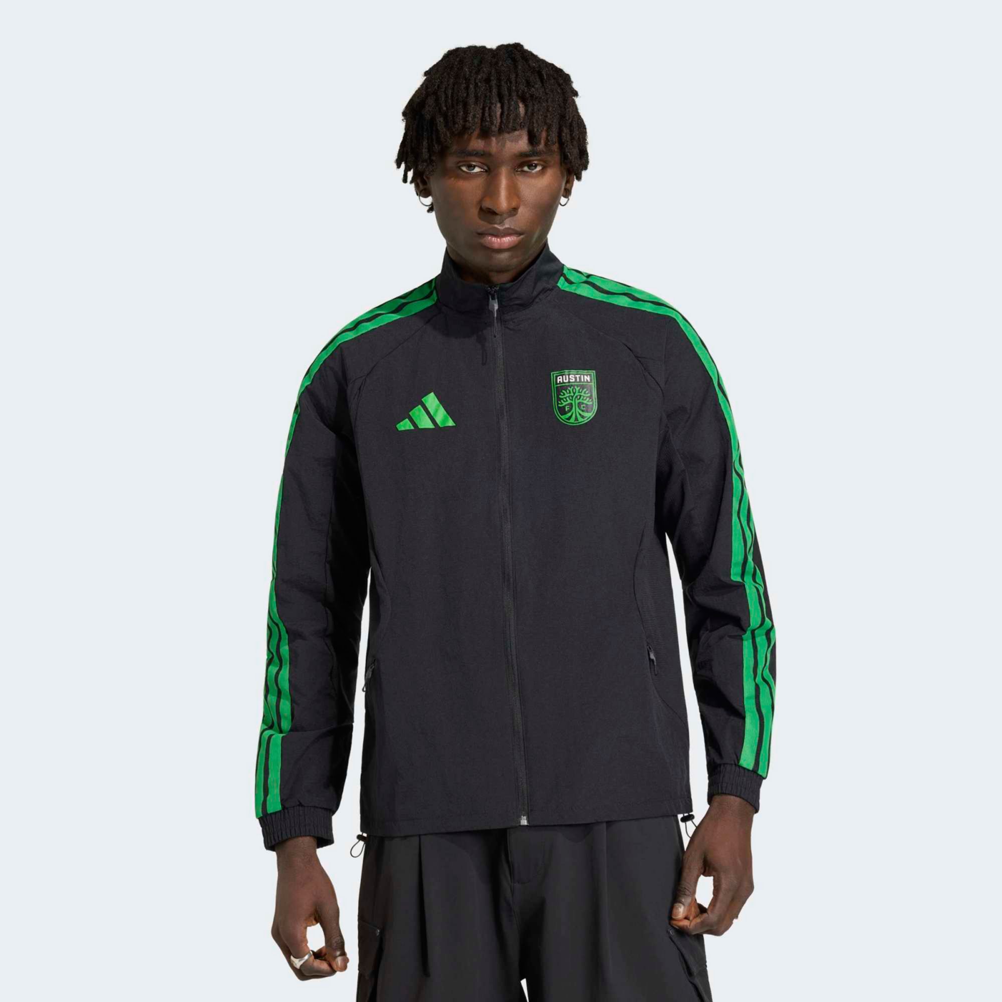 adidas Adult Austin FC Black 2026 Prematch Anthem Full-Zip Jacket product image