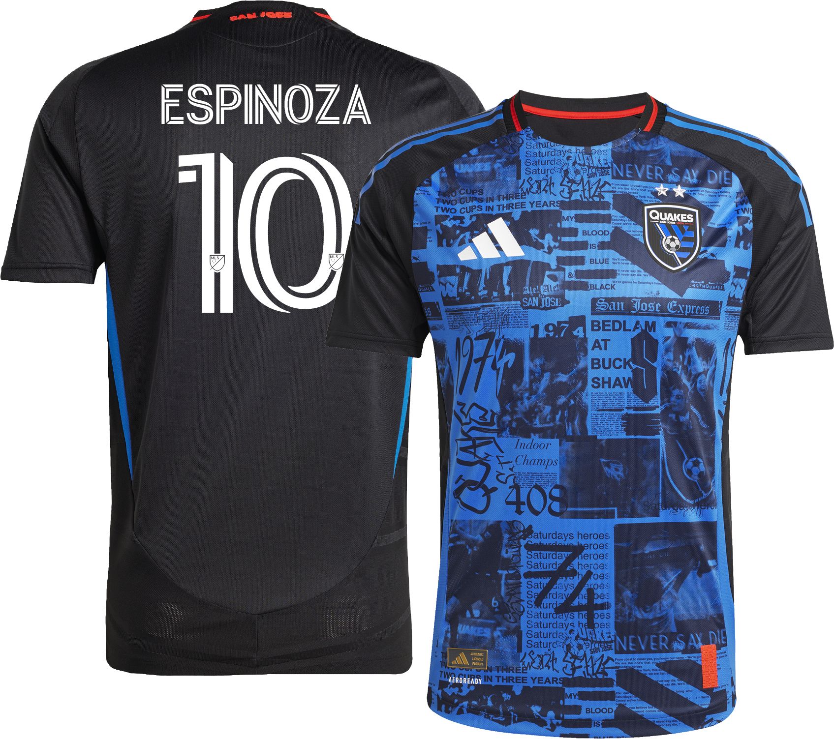 adidas Adult San Jose Earthquakes Cristian Espinoza #10 2025 Primary Authentic Jersey product image