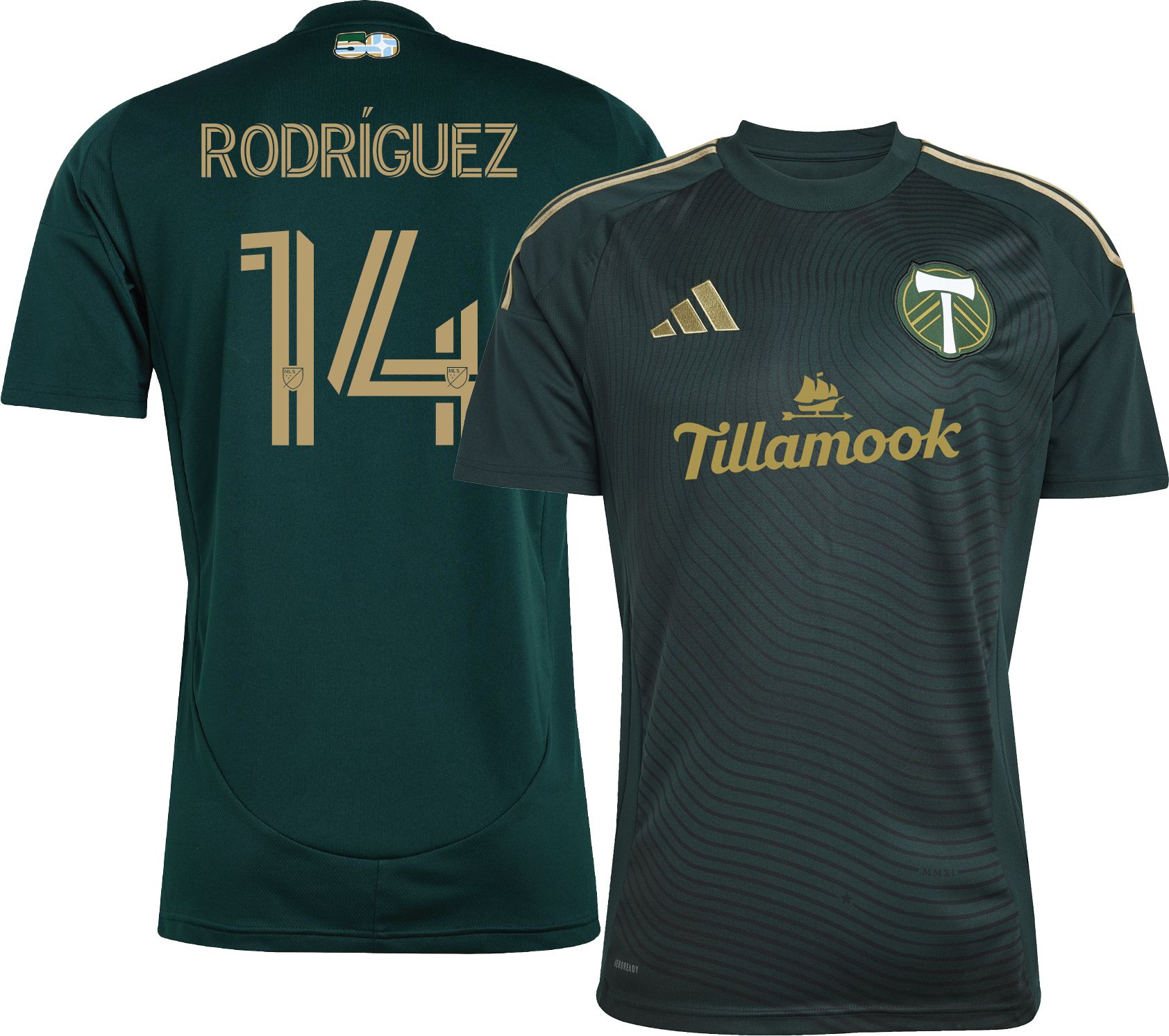 adidas Adult Portland Timbers Jonathan Rodriguez #14 2025 Primary Replica Jersey product image