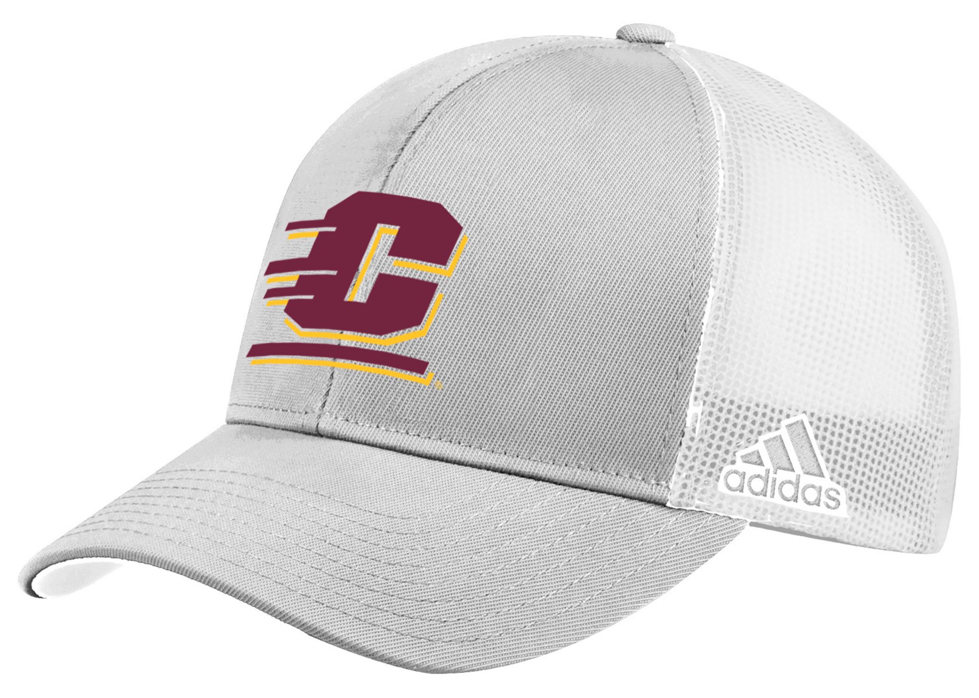 adidas Adult Central Michigan Chippewas Grey Structured Mesh Trucker Hat product image