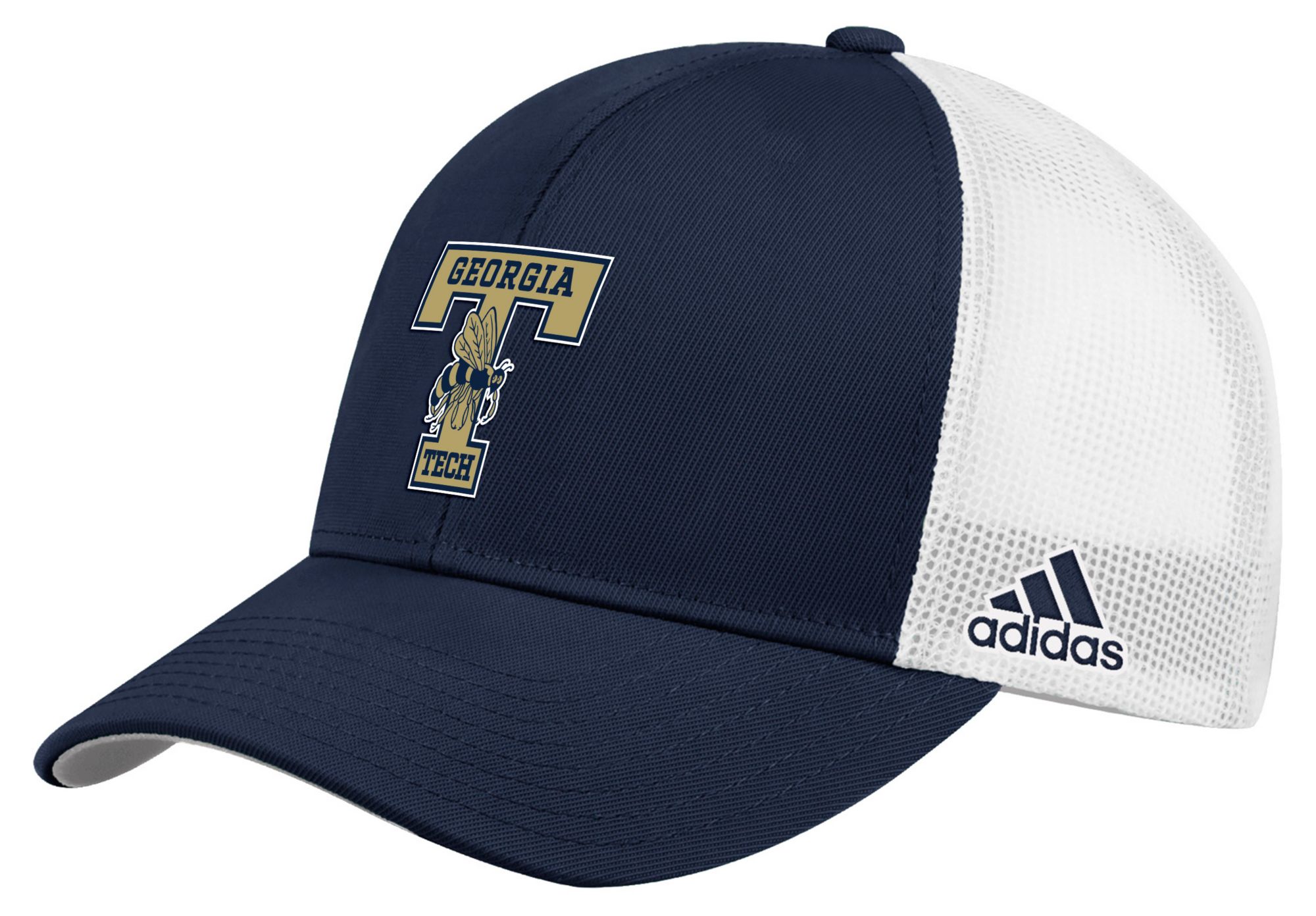 adidas Adult Georgia Tech Yellow Jackets Navy Structured Adjustable Trucker Hat product image