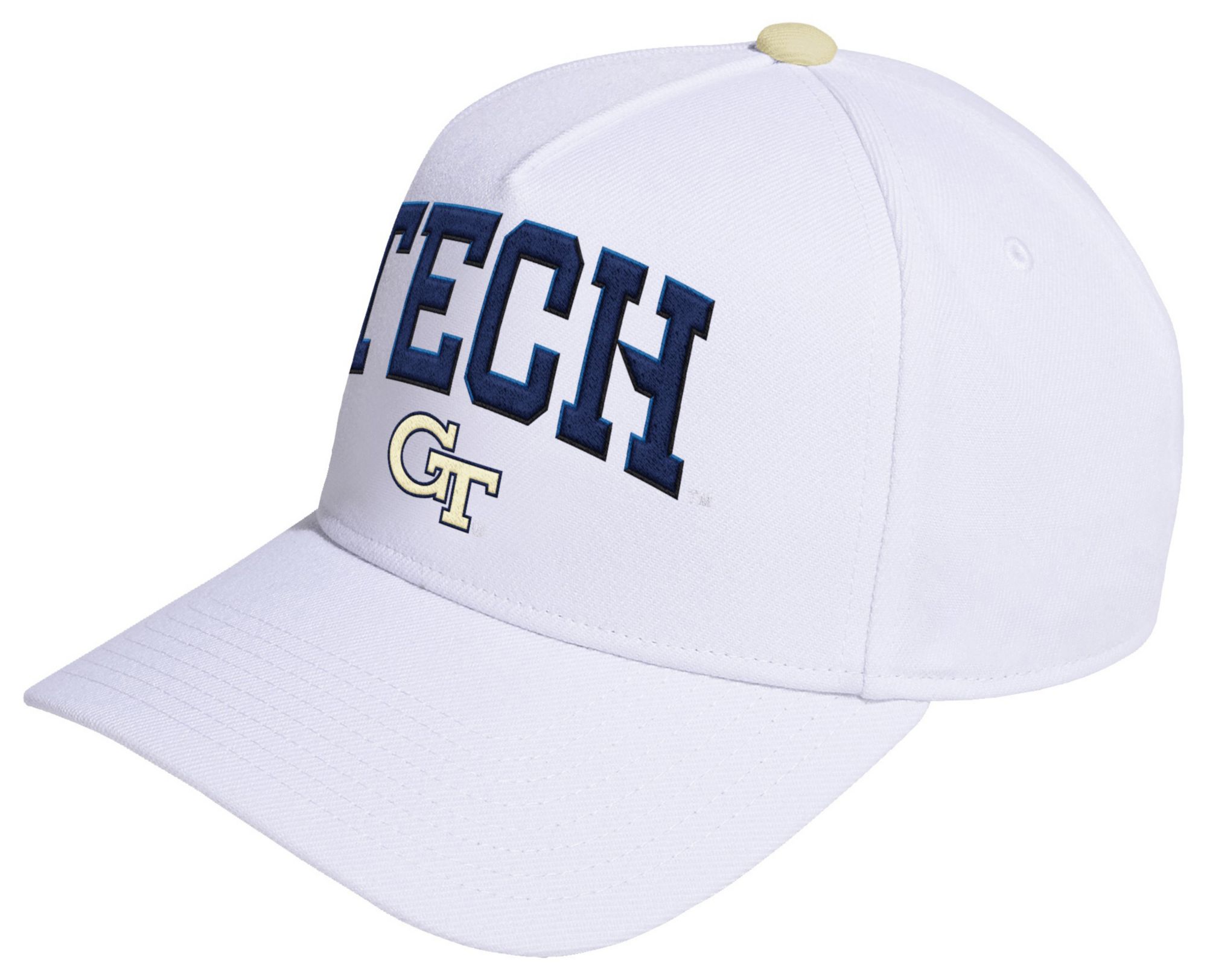 adidas Adult Georgia Tech Yellow Jackets White Locker Room A-Frame Adjustable Hat product image