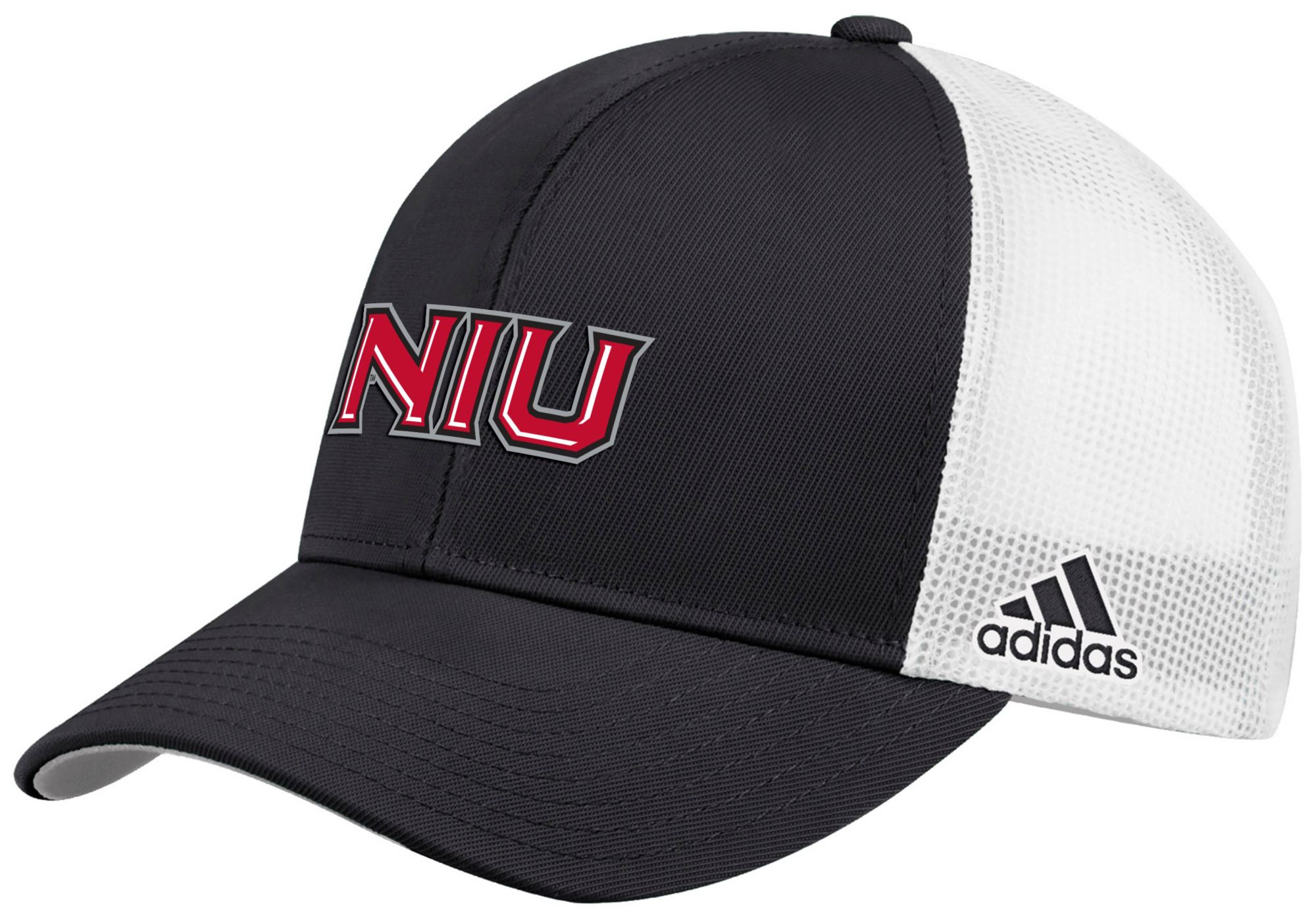 adidas Adult Northern Illinois Huskies Black Structured Mesh Trucker Hat product image