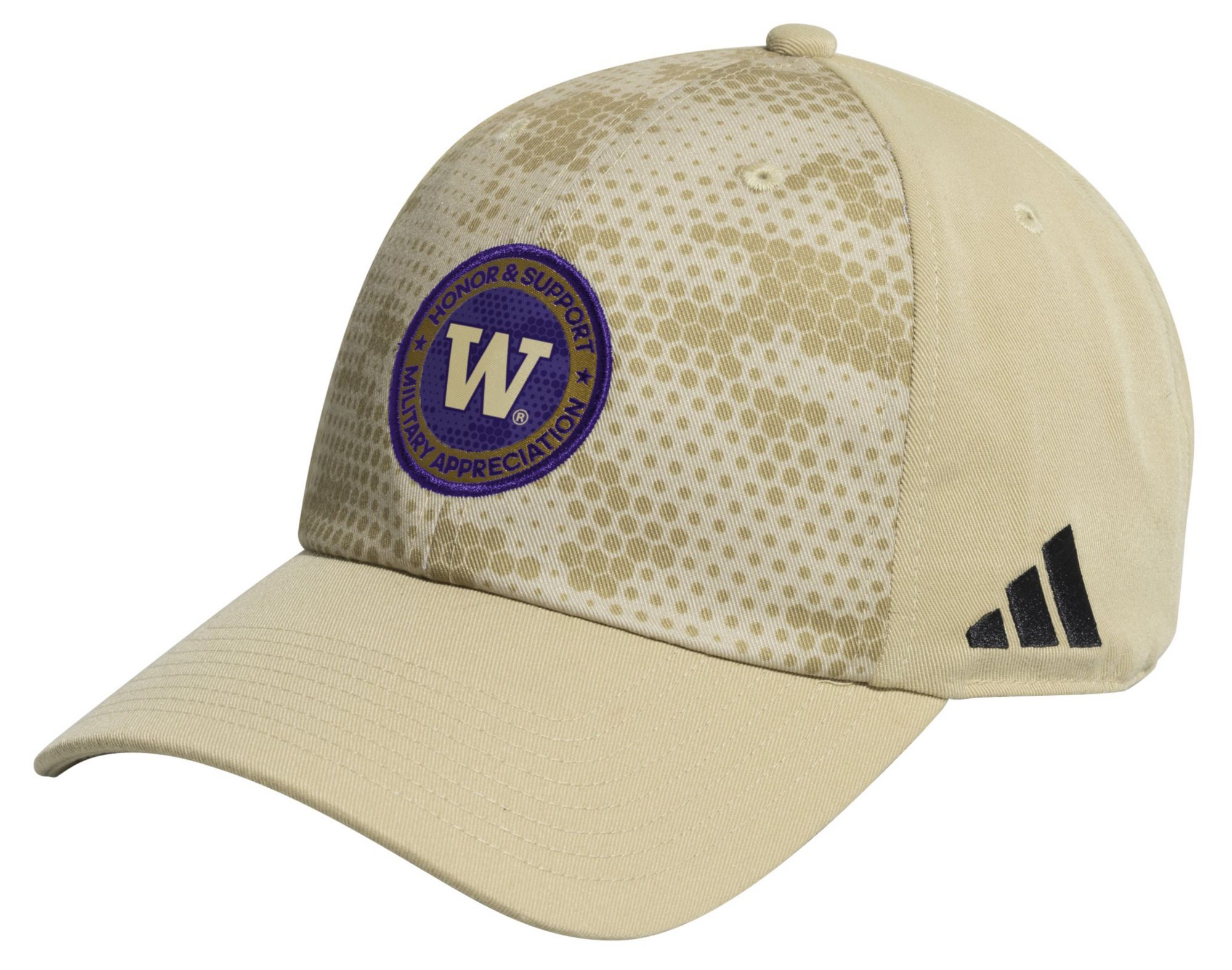 adidas Adult Washington Huskies 2025 Honor and Support Sand Slouch Adjustable Hat product image