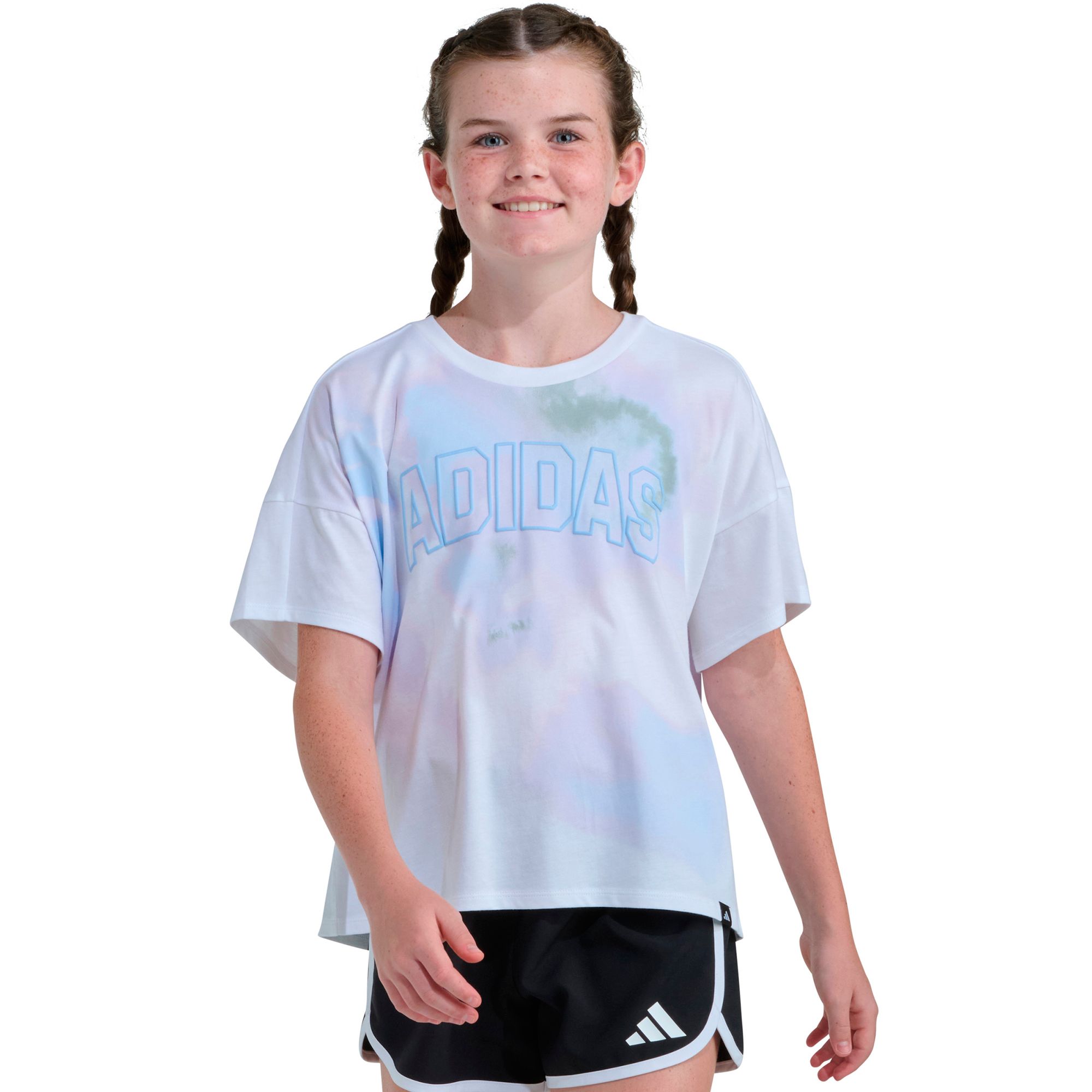 adidas Girls' Tie Dye Drop Shoulder Tee product image