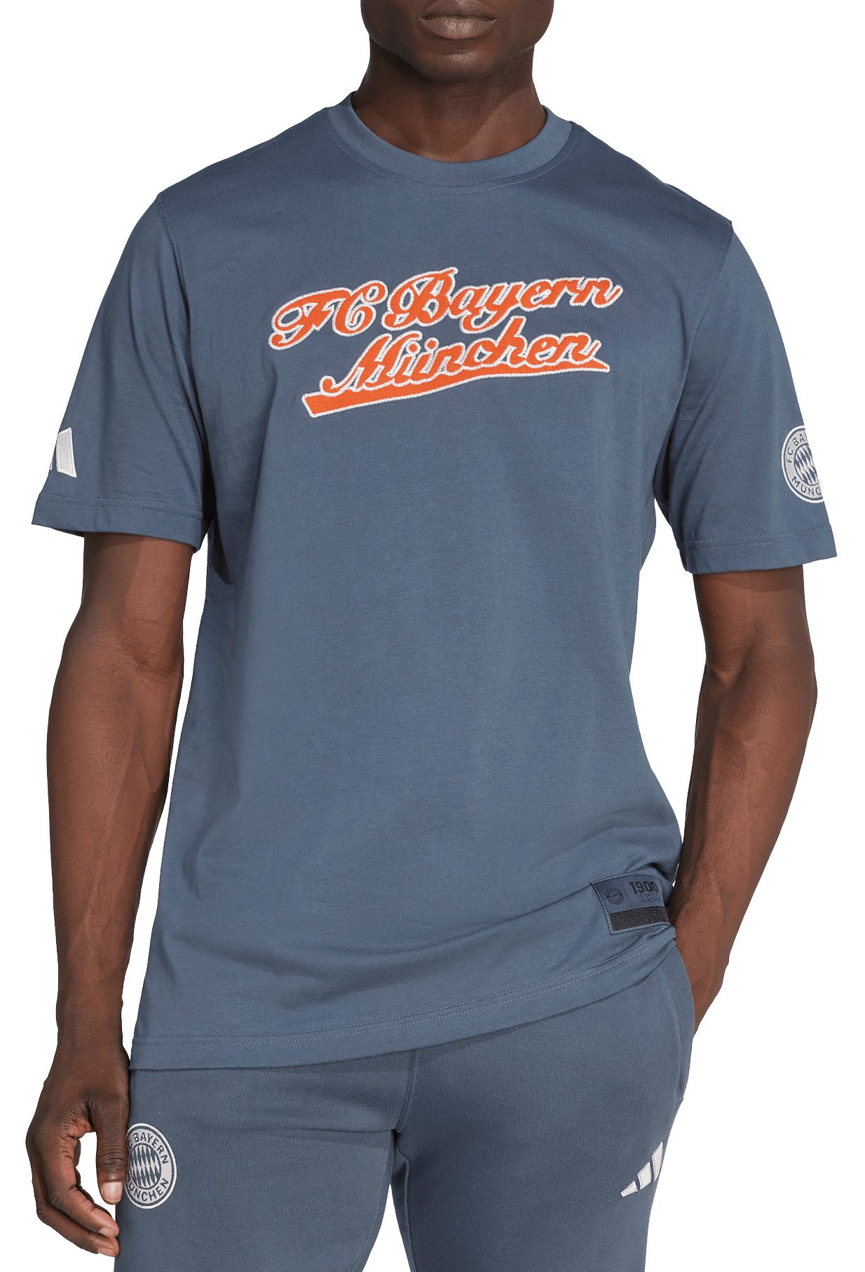 adidas Men's Bayern Munich Grey Wordmark T-Shirt product image