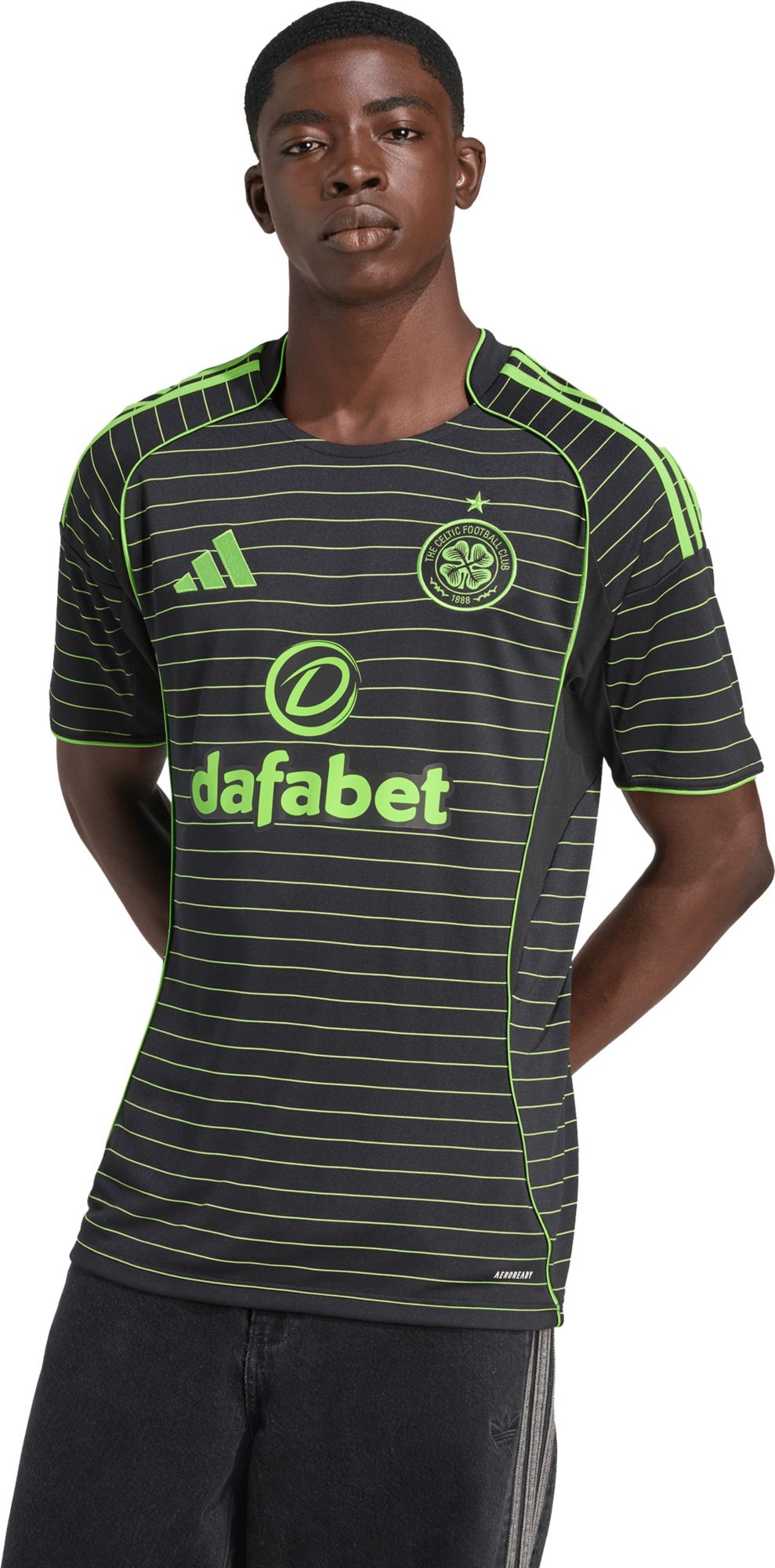adidas Adult Celtic FC 2025-26 Black Away Replica Jersey product image