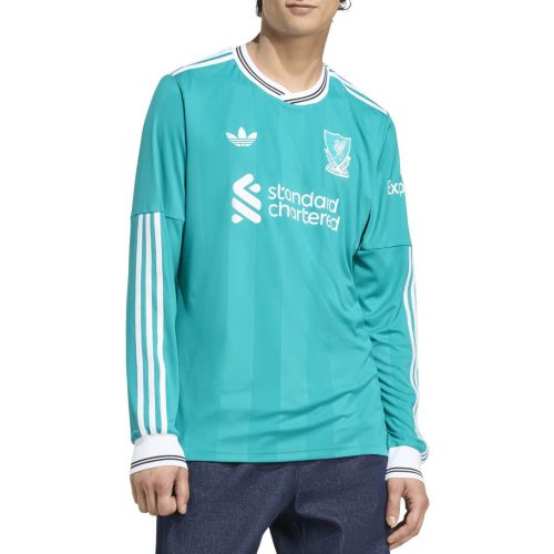 Liverpool Adidas ターコイズ3rdユニホーム長袖シャツ　レプリカ adidas Adult Liverpool FC 2025-26 Team Logo Third Jersey | Dick's