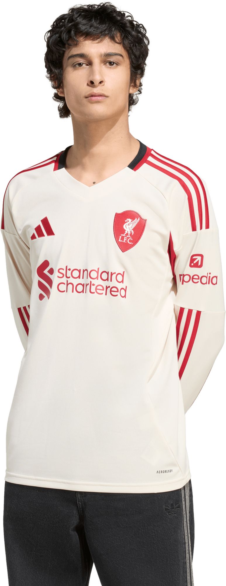 adidas Men's 2025 Liverpool White Away Replica Jersey product image