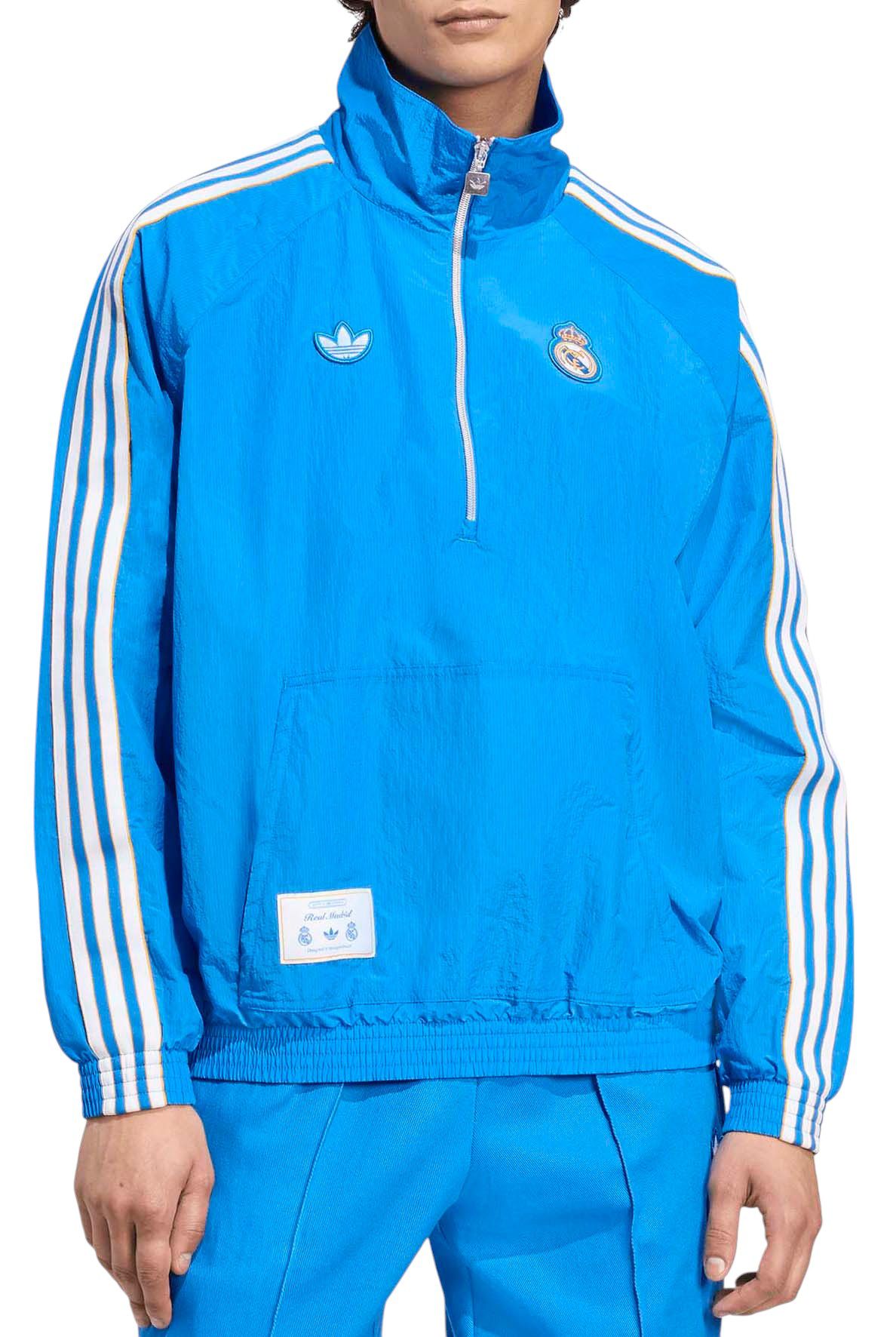 adidas Men's Real Madrid 2025 Blue Third Quarter-Zip Vintage Jacket product image