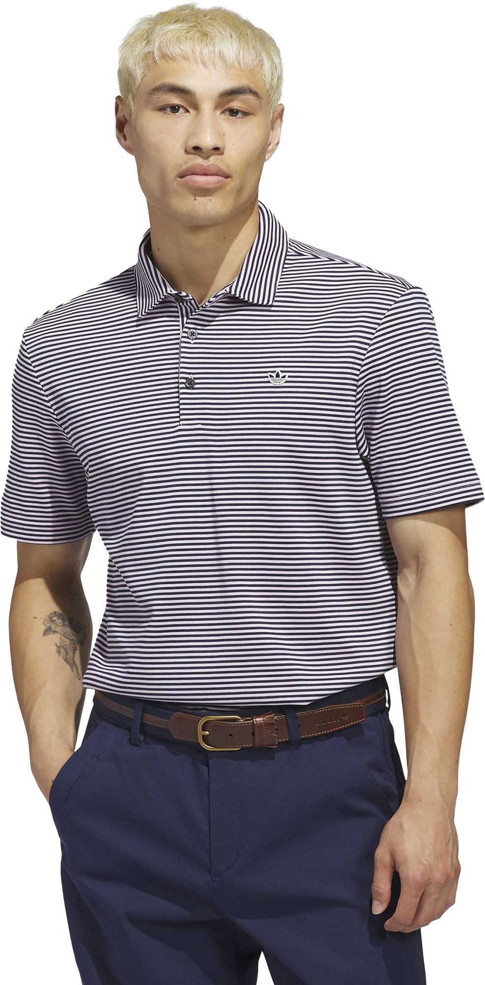 adidas Originals Mens Short sleeve Striped Pique Golf Polo product image