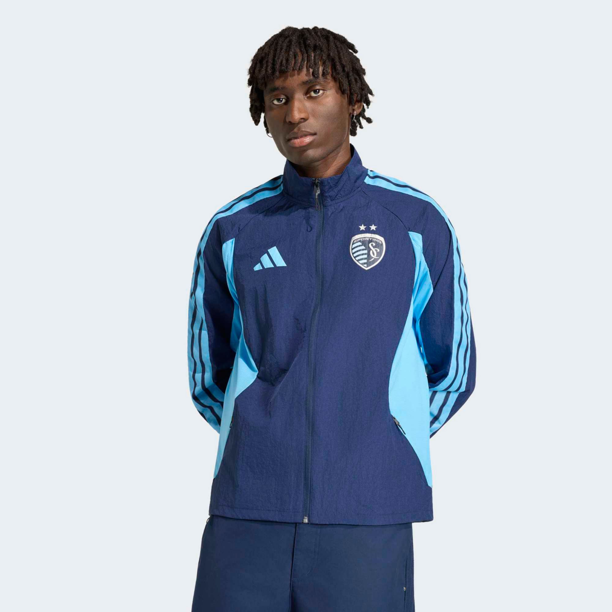 adidas Men's Sporting Kansas City Navy 2026 Prematch Anthem Full-Zip Jacket product image