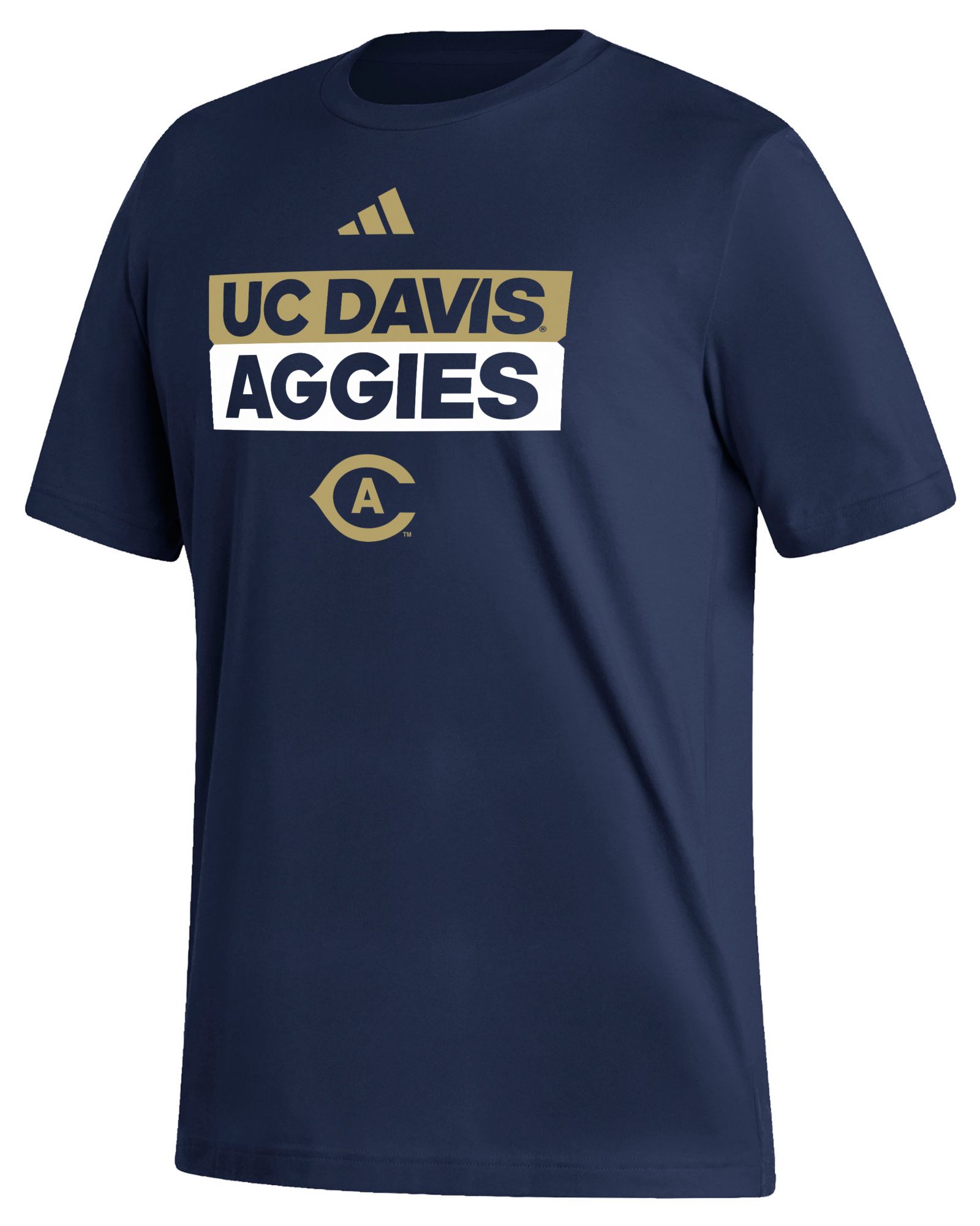 adidas Men's UC Davis Aggies Navy Fresh Training Short Sleeve T-Shirt product image