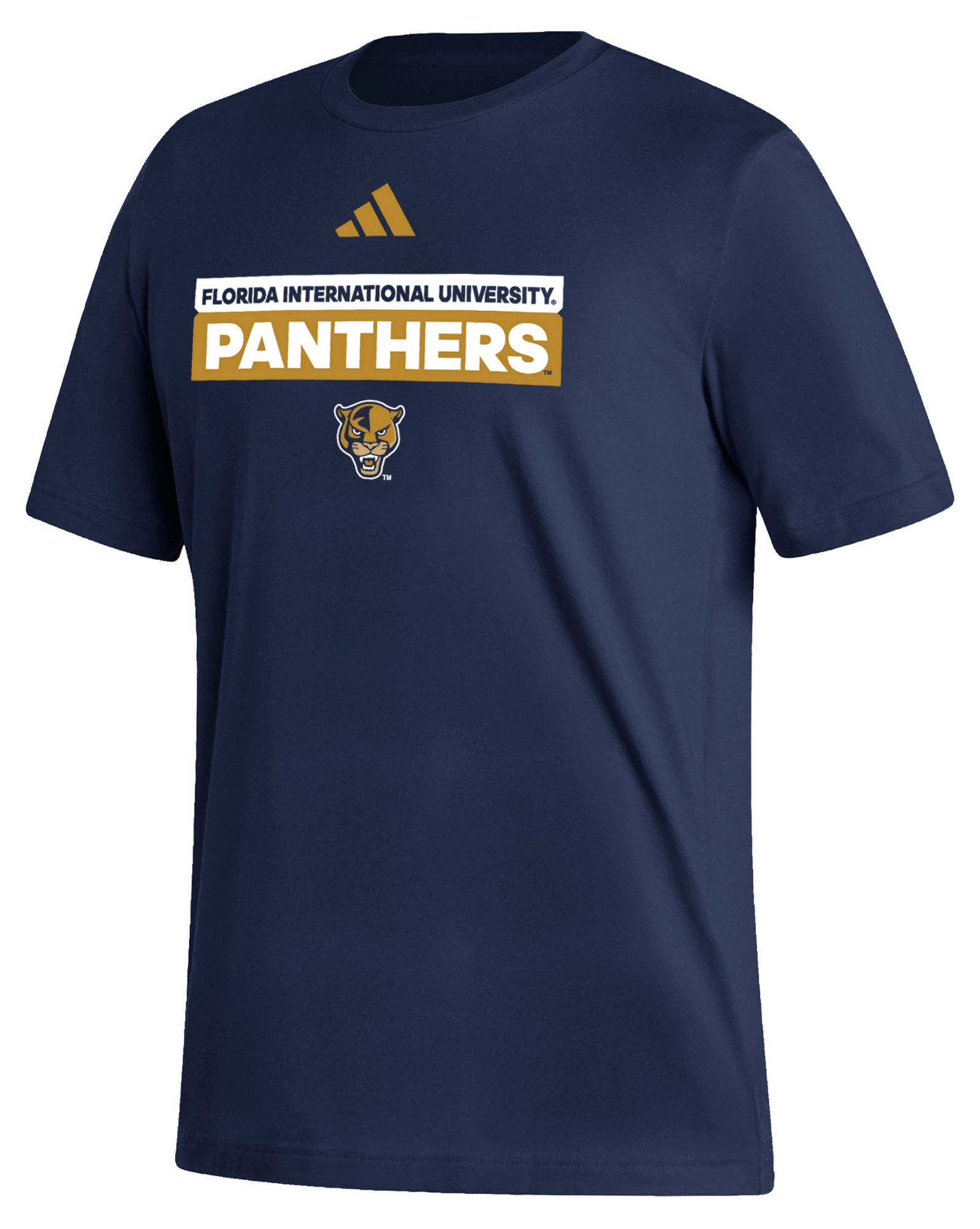 adidas Men's FIU Golden Panthers Navy Fresh Training Short Sleeve T-Shirt product image