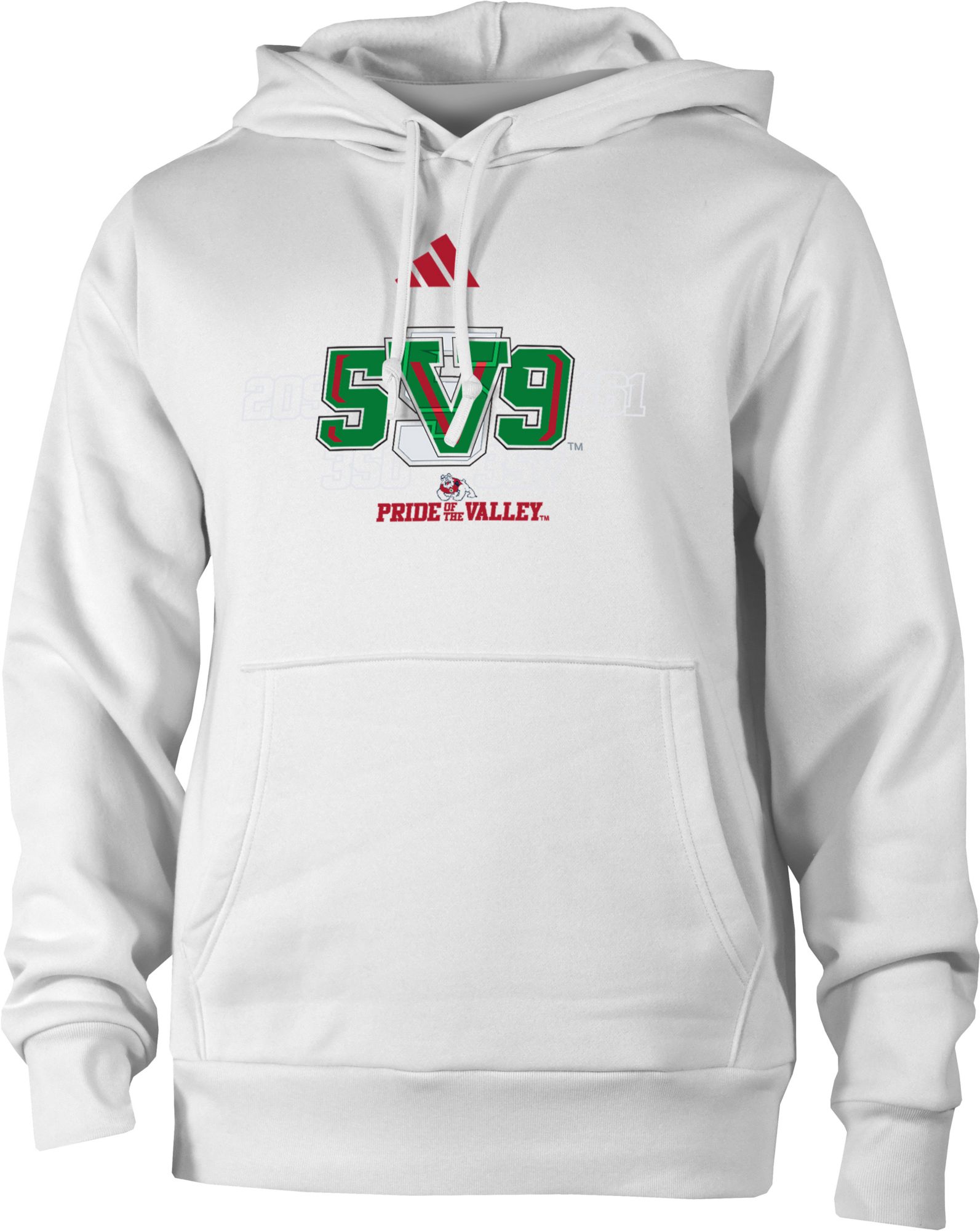 adidas Men's Fresno State Bulldogs White Fleece Hoodie product image
