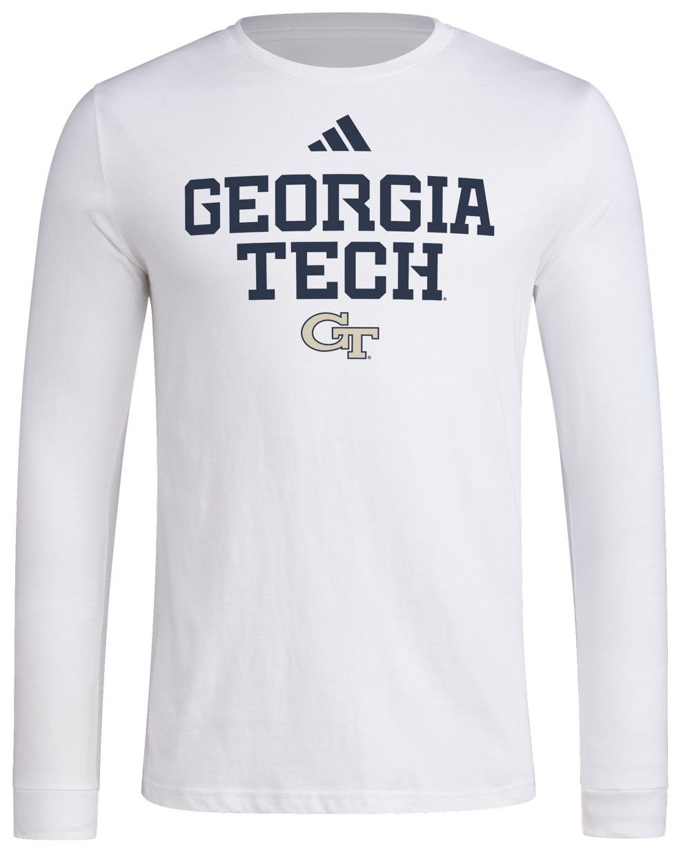 adidas Men's Georgia Tech Yellow Jackets White Locker Wordmark Fresh Long Sleeve T-Shirt product image