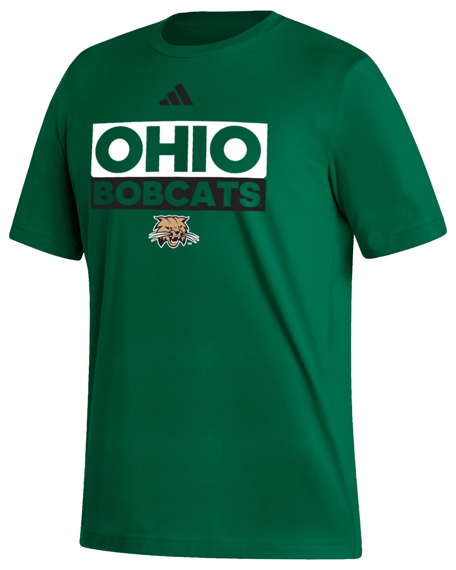 adidas Men's Ohio Bobcats Green Fresh Training Short Sleeve T-Shirt product image