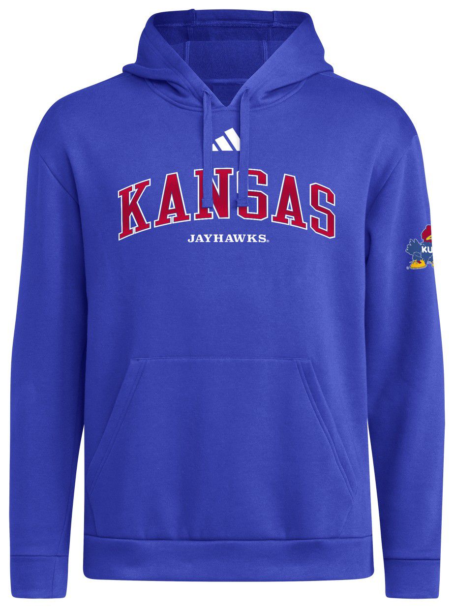 adidas Men's Kansas Jayhawks Blue Seasonal Vault Faded Dreams Fleece Pullover Hoodie product image