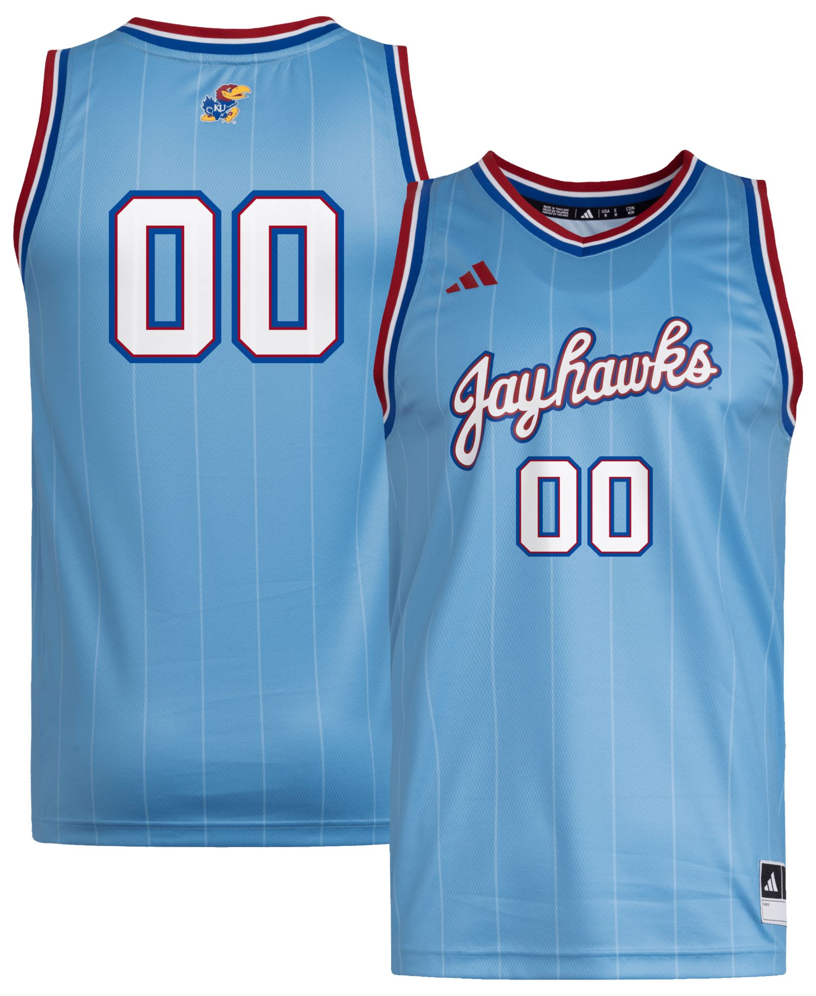 adidas Men's Kansas Jayhawks Light Blue Swingman Basketball Jersey product image