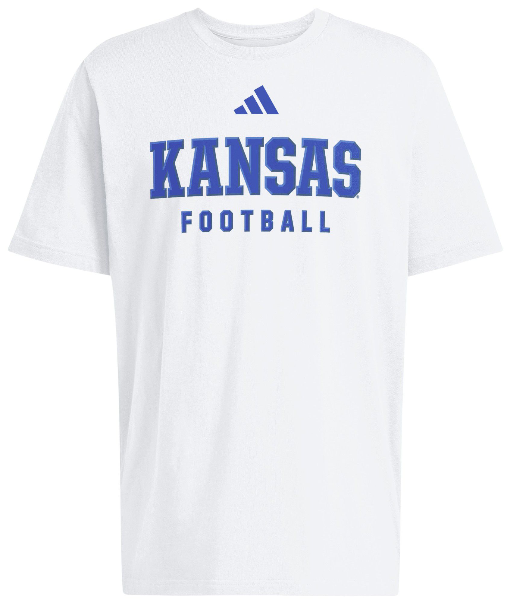 adidas Men's Kansas Jayhawks White HOB Football Stack T-Shirt product image