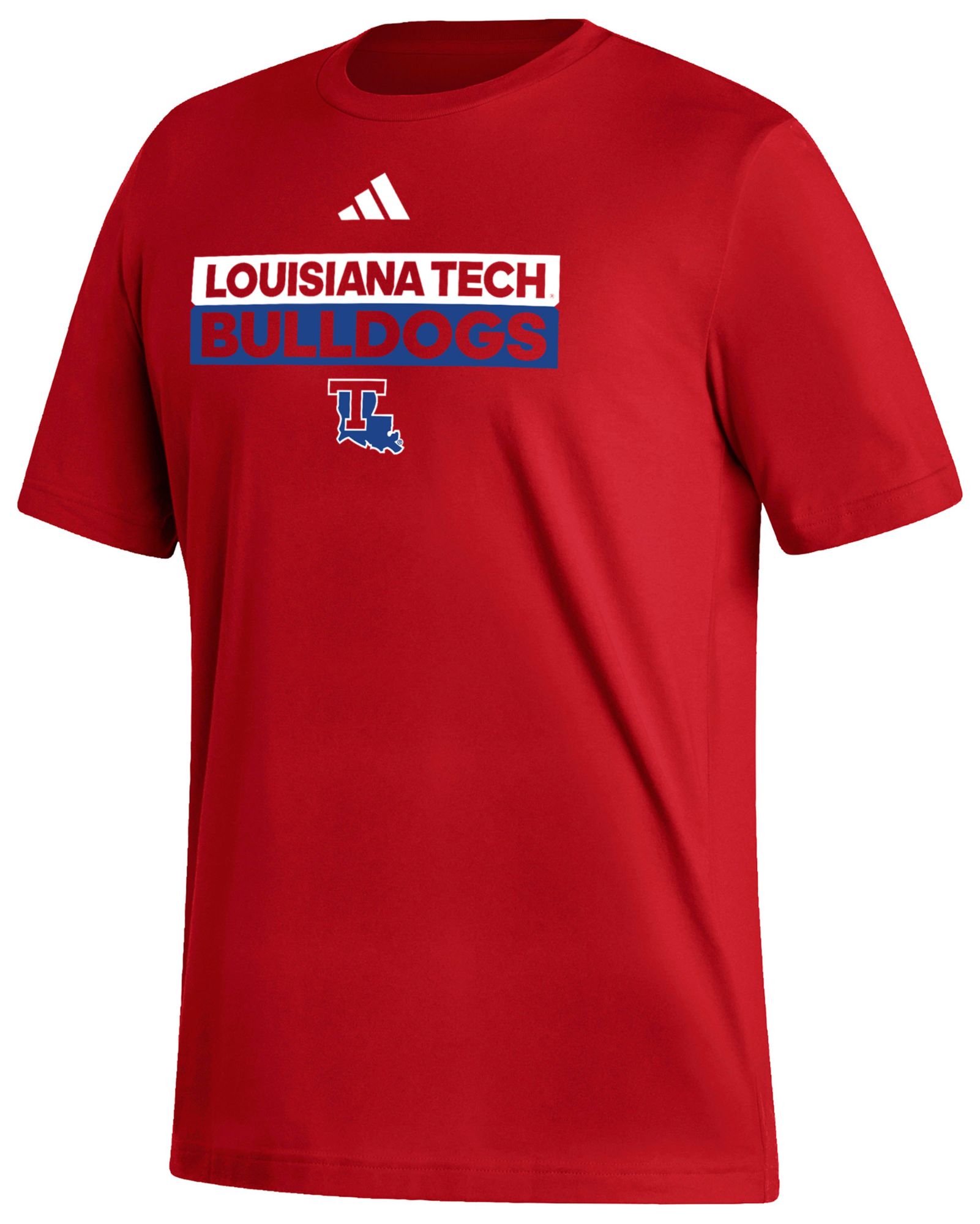 adidas Men's Louisiana Tech Bulldogs Red Fresh Training Short Sleeve T-Shirt product image