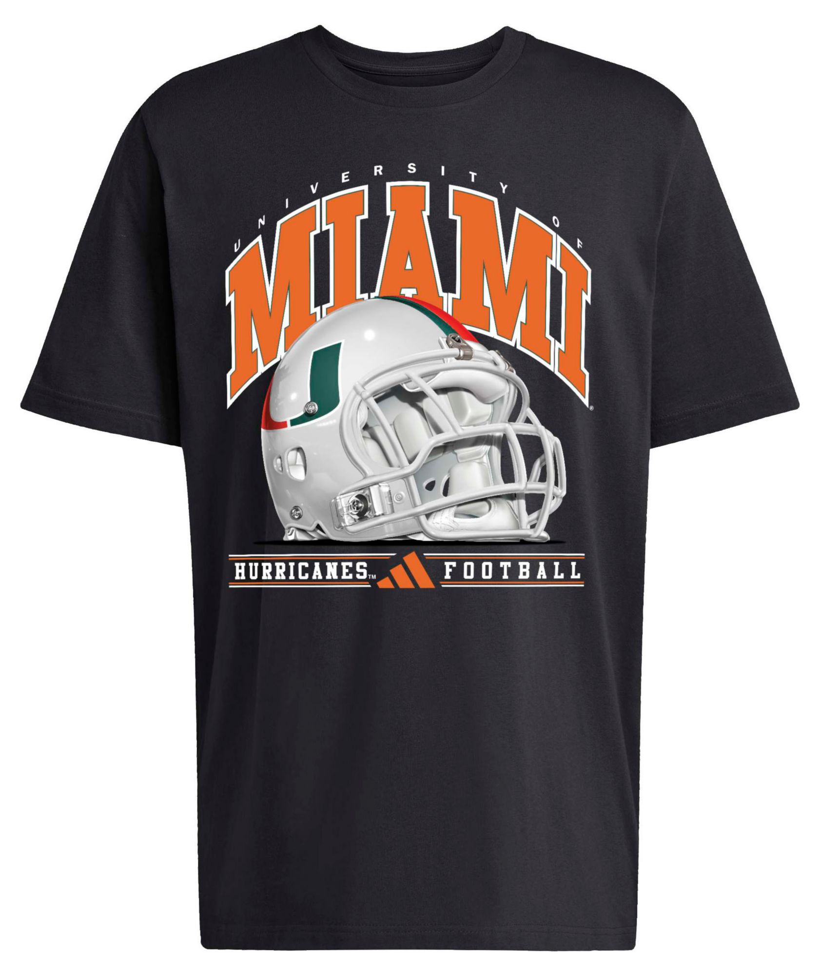 adidas Men's Miami Hurricanes Black Football Refresh T-Shirt product image