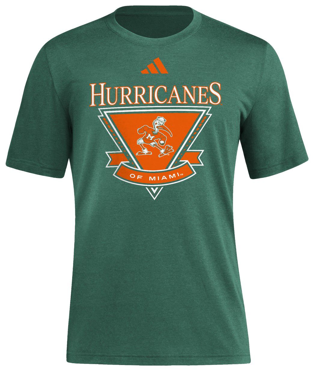 adidas Men's Miami Hurricanes Light Green Echoes of the Past Short Sleeve T-Shirt product image