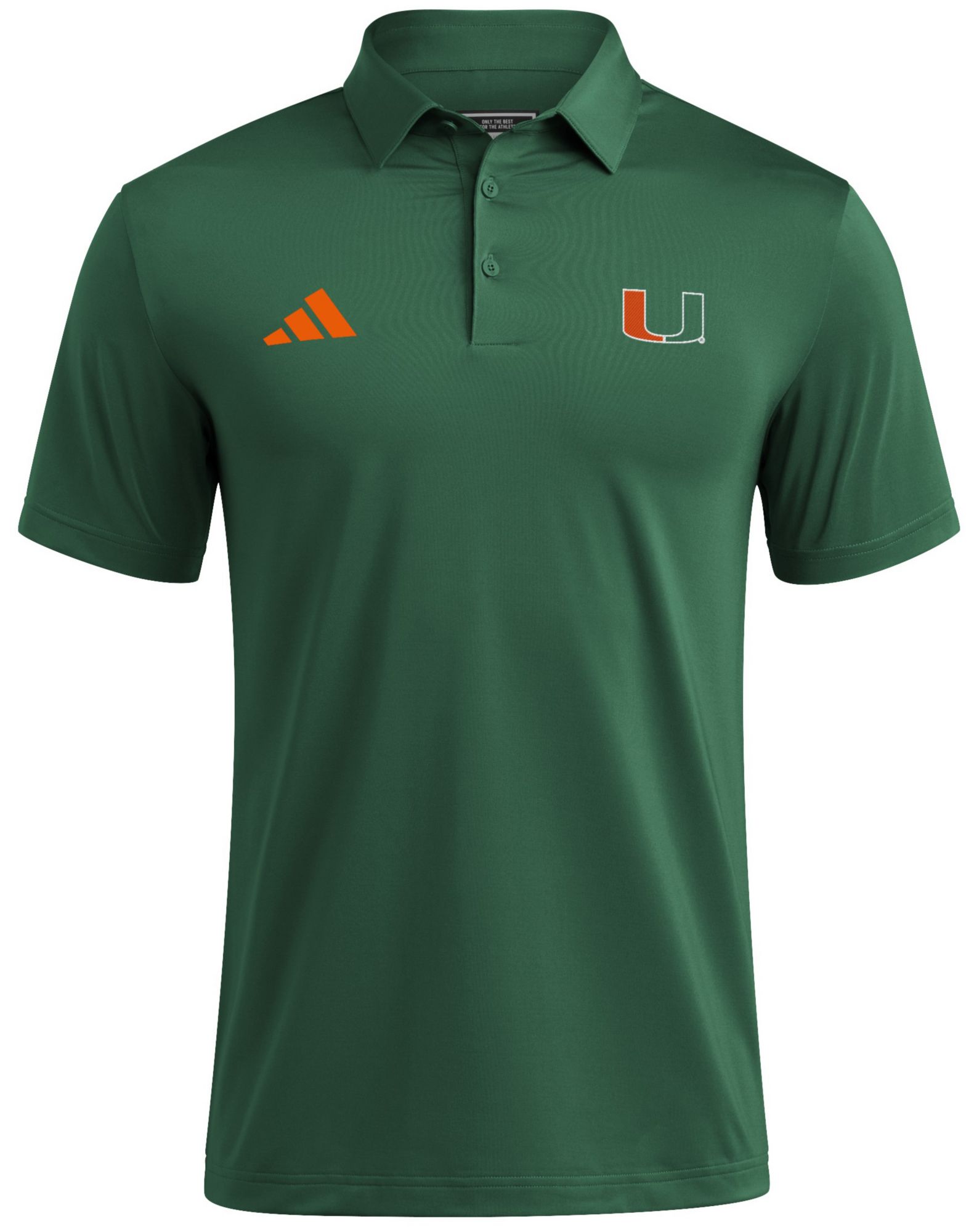 adidas Men's Miami Hurricanes Dark Green Ultimate365 Mesh Polo product image