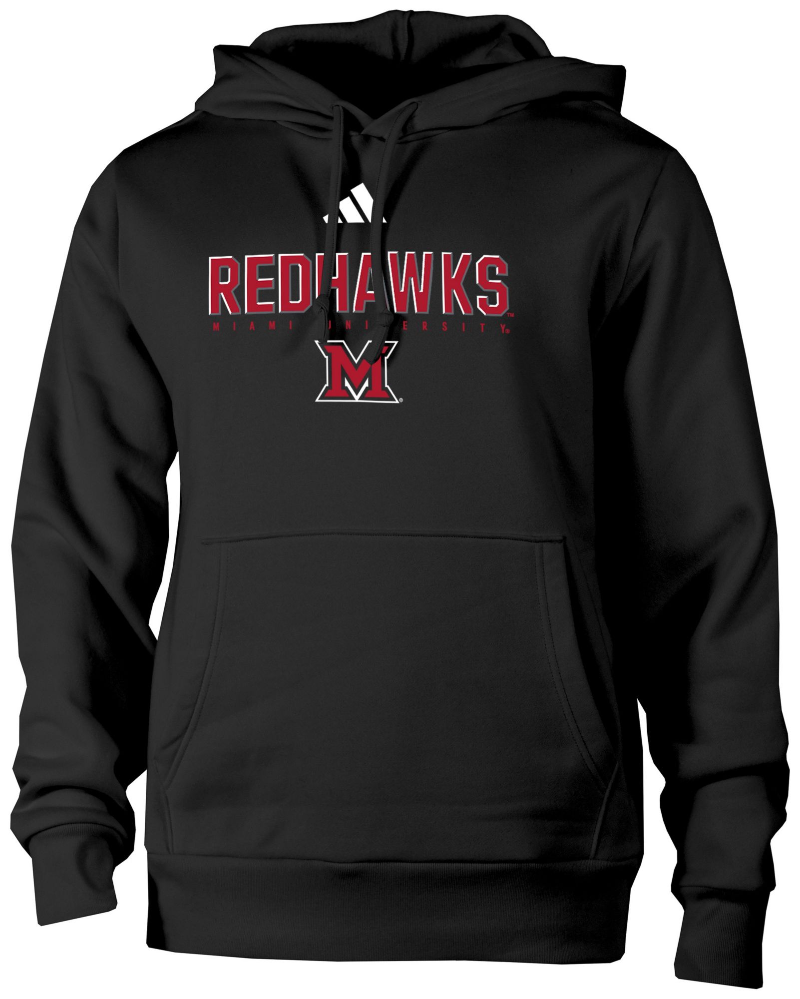 adidas Men's Miami RedHawks Black Training Fleece Pullover Hoodie product image